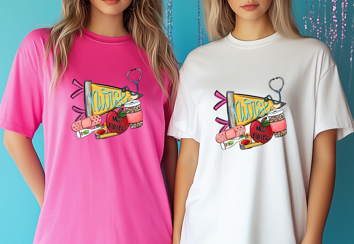 Nurse & Teacher Appreciation T-Shirt | Stethoscope, Apple, Coffee & Bandage Tee | Thoughtful RN Gift & Educator Shirt - Image 3
