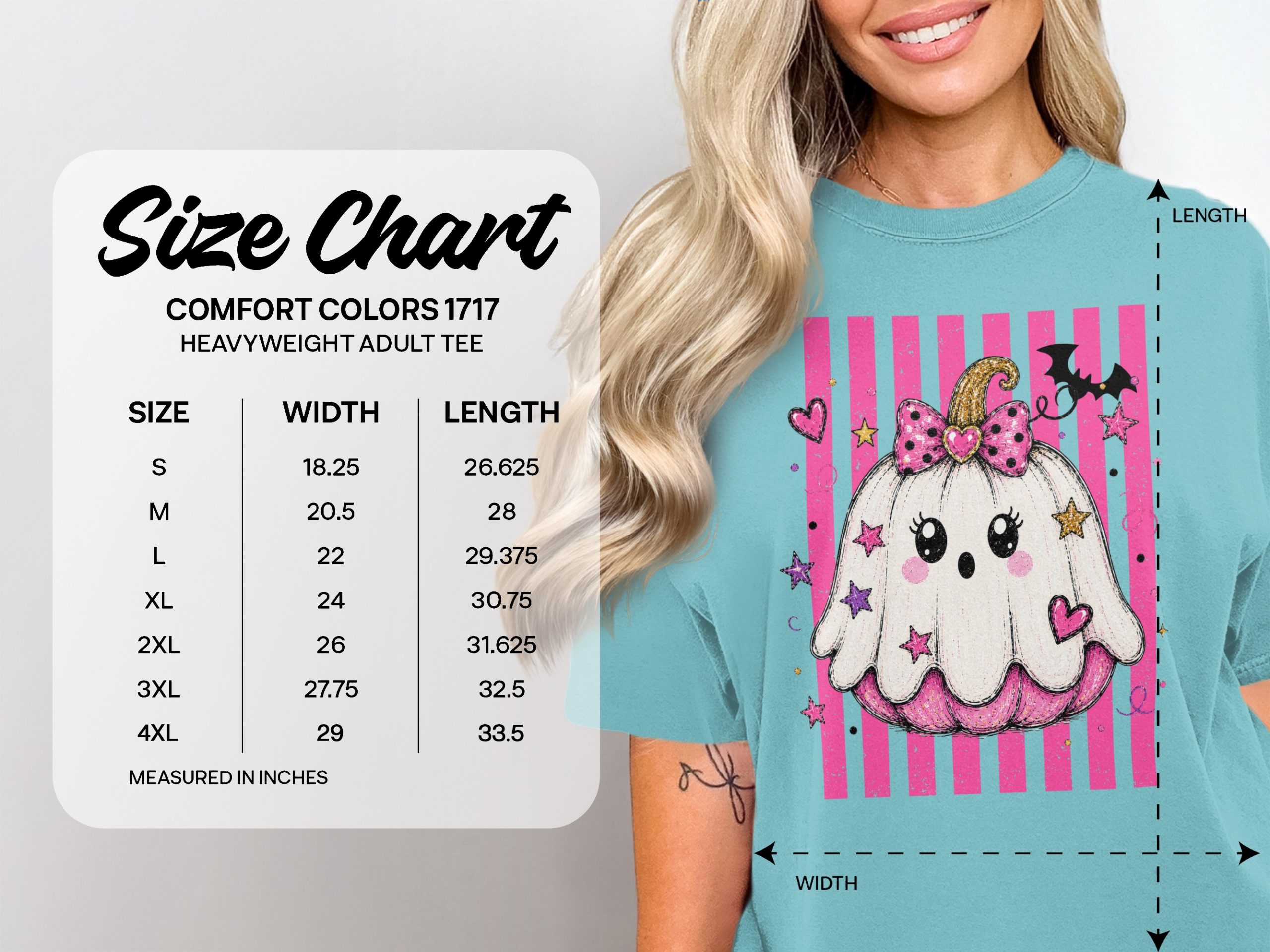 Cute Ghost Pumpkin Halloween Shirt, Spooky Kawaii Pumpkin T-Shirt, Pink Goth Halloween Tee, Trick or Treat Top - Image 11