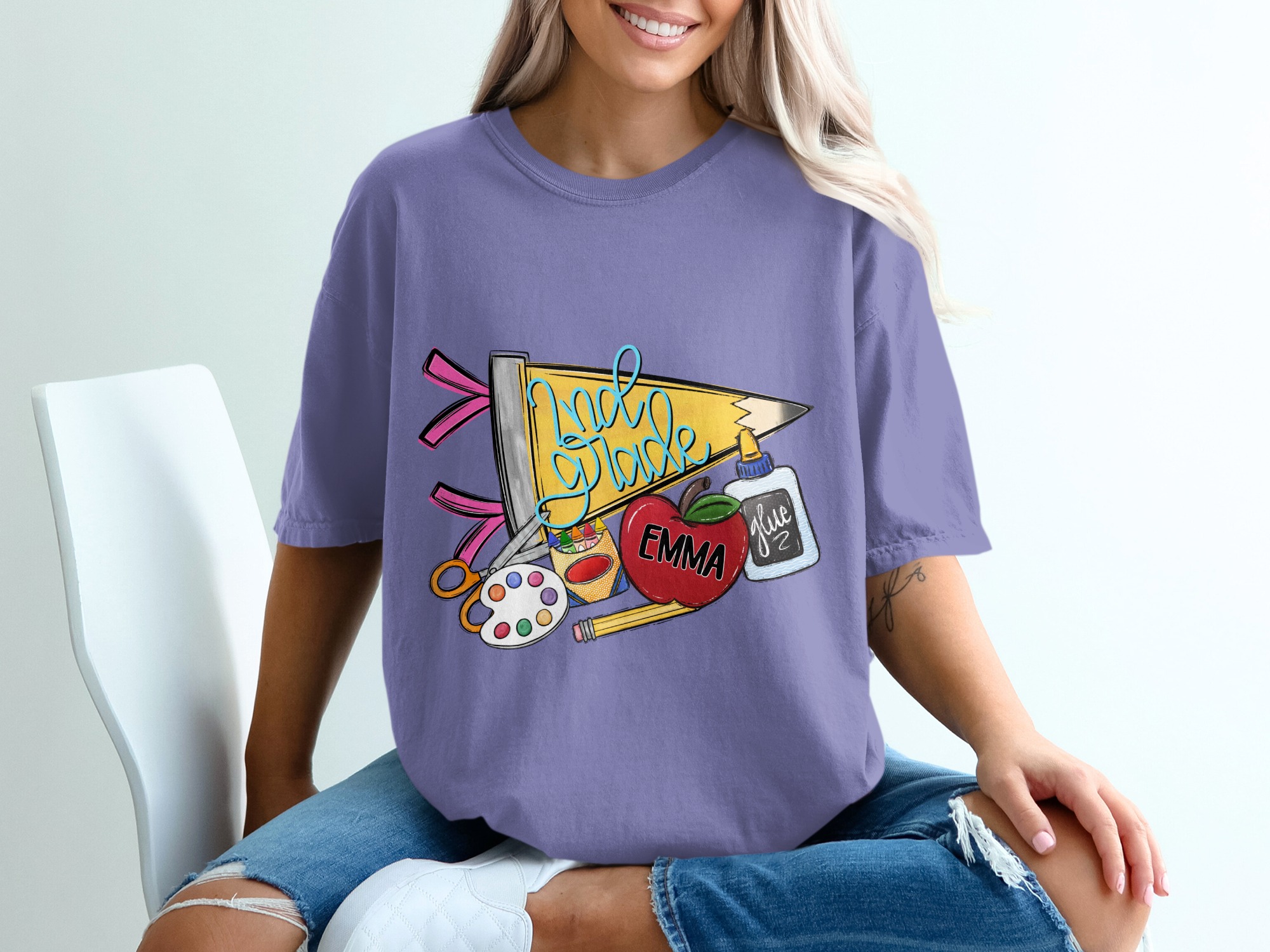 2nd Grade Teacher Shirt, Back To School Tee, Elementary Teacher Gift, First Day of School Apparel, School Supplies T-Shirt - Image 13