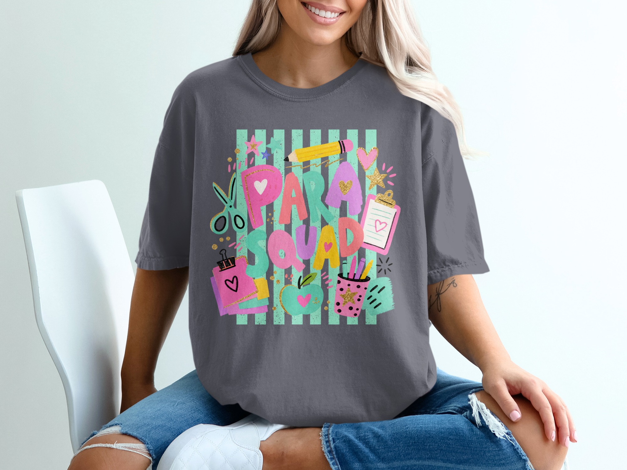Para Squad T-Shirt, Paraprofessional Gift, Teacher Aide Shirt, School Staff Apparel, Educator Appreciation Tee for Support Staff - Image 2