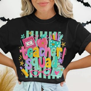 Teacher Squad T-Shirt, Cute Teacher Life Gift, Back to School Appreciation Tee, Colorful Educator Shirt, End of Year Teacher Team Gift