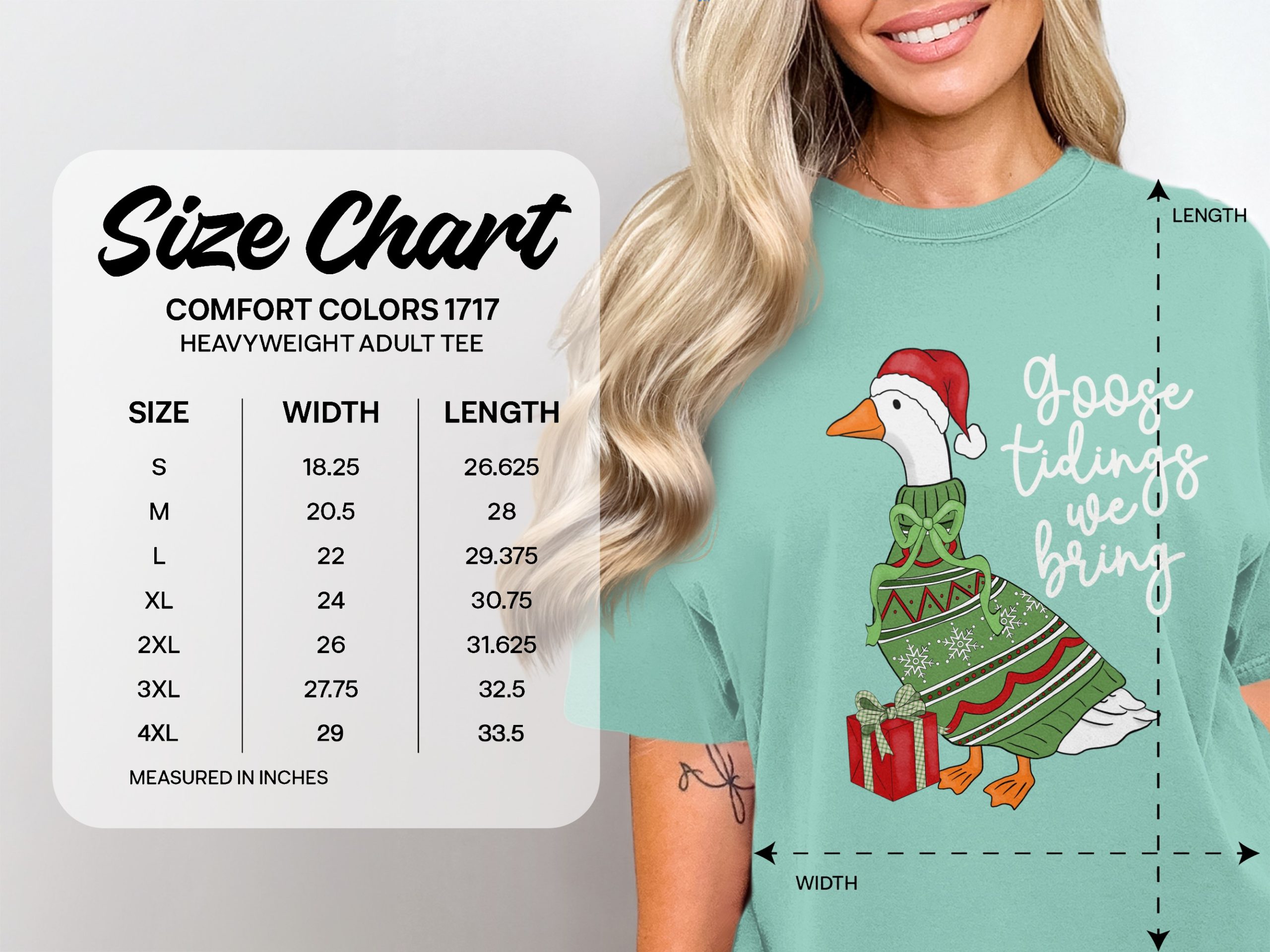 Goose Tidings We Bring Funny Christmas Goose Shirt, Holiday Lover Gift T-Shirt, Cute Animal Xmas Tee, Festive Duck Crewneck - Image 7