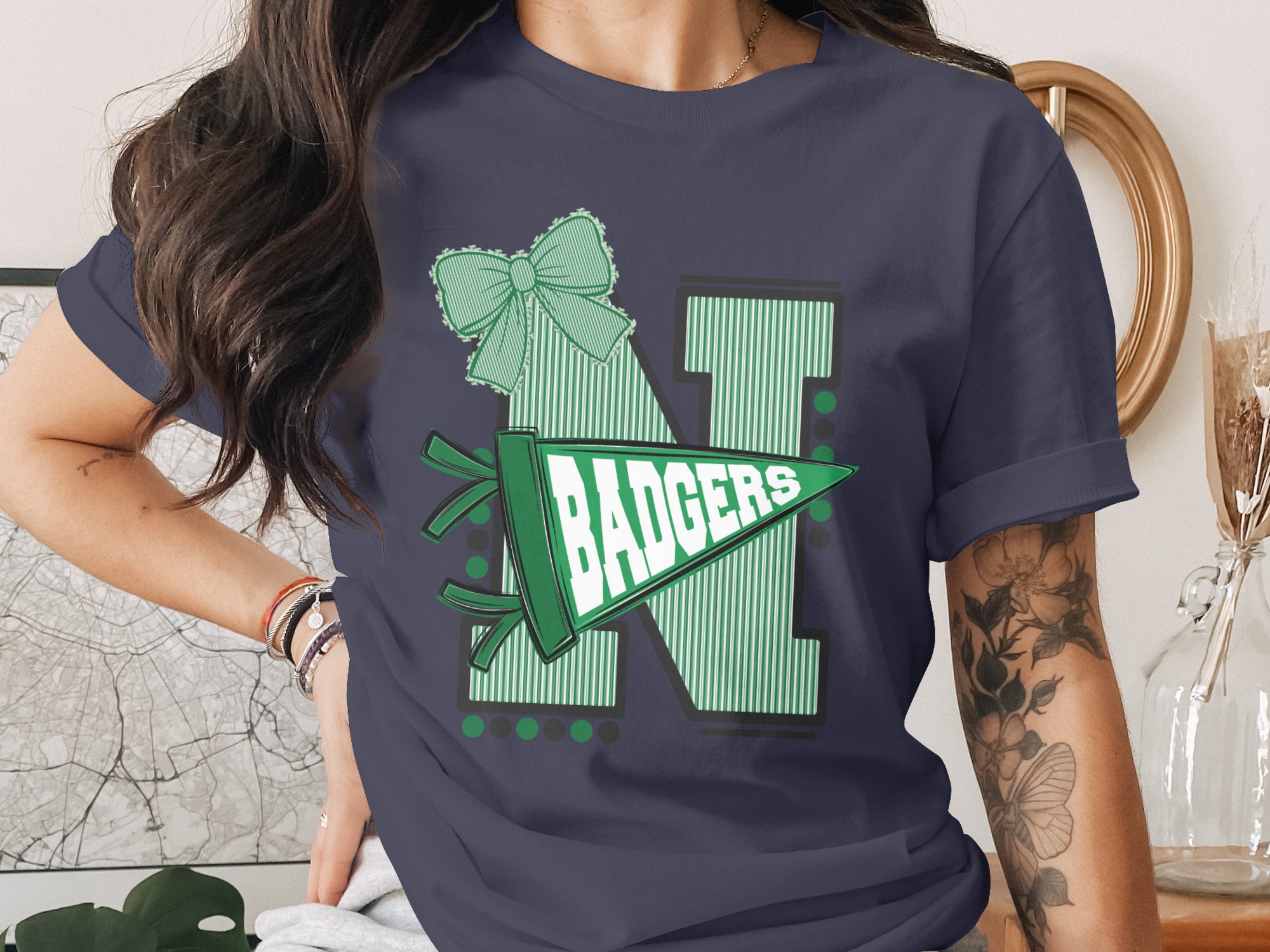 Custom Initial Varsity Letter T-Shirt, Personalized School Spirit Tee, College Game Day Outfit, Custom Mascot Name, Graduation Gift - Image 3