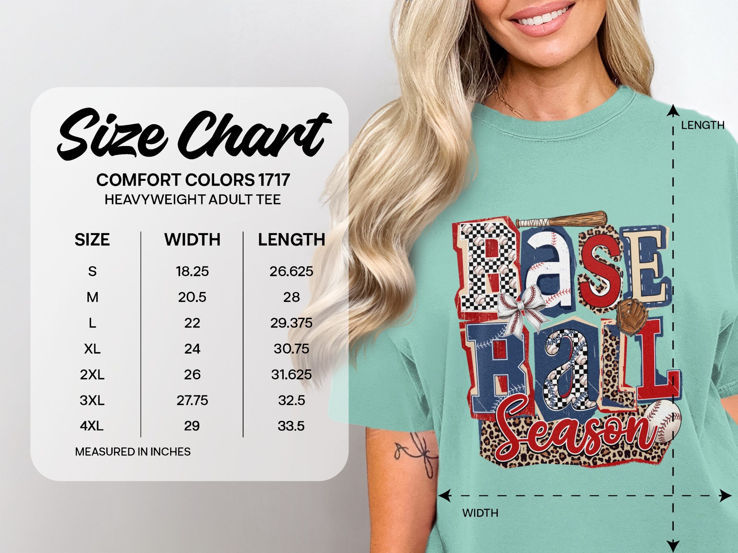 Baseball Season T-Shirt, Comfort Colors ® Game Day Shirt, Leopard Print Baseball Mom Tee, Distressed Checkerboard Sports Fan Gift - Image 4