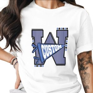 Custom Varsity Initial T-Shirt | Personalized School Spirit Tee with Pennant | College Sports Mascot Game Day Letter Apparel Gift