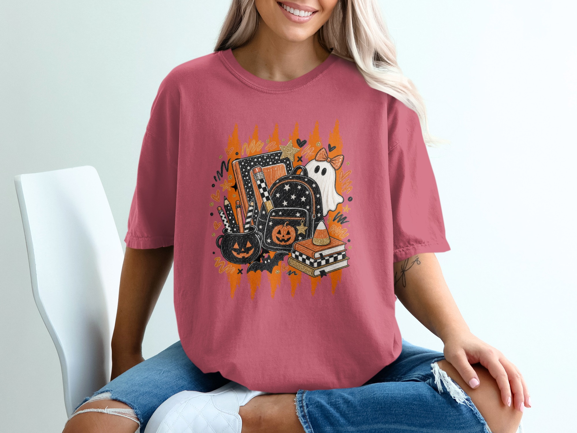 Spooky Cute Teacher Halloween T-Shirt, Back To School Ghost Pumpkin Tee, Fall Educator Shirt Gift, Funny Autumn Outfit for Her - Image 7