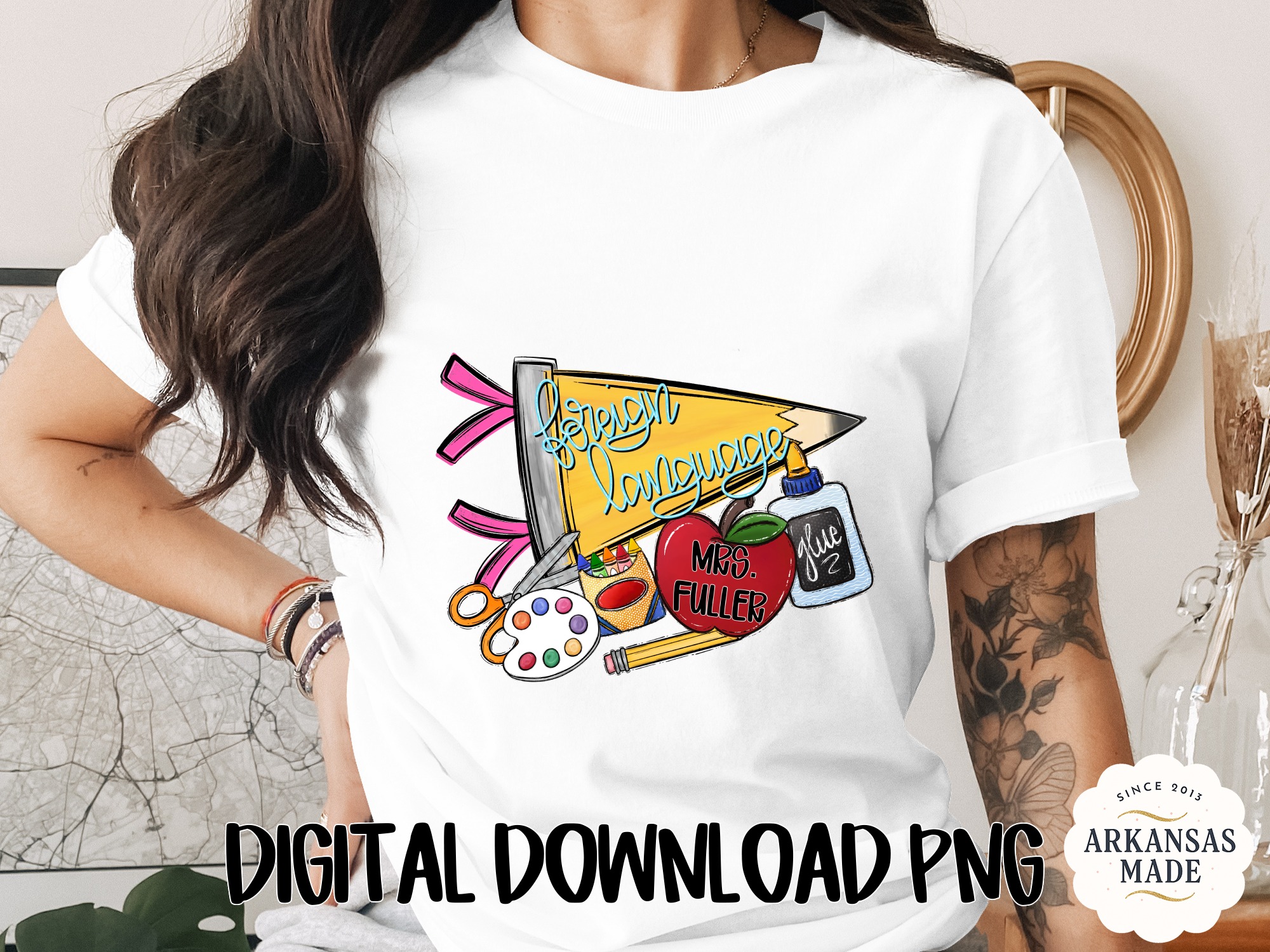 Retro Teacher Foreign Language T-Shirt, Personalized Teacher Gift, Back to School Shirt, Aesthetic Educator Tee