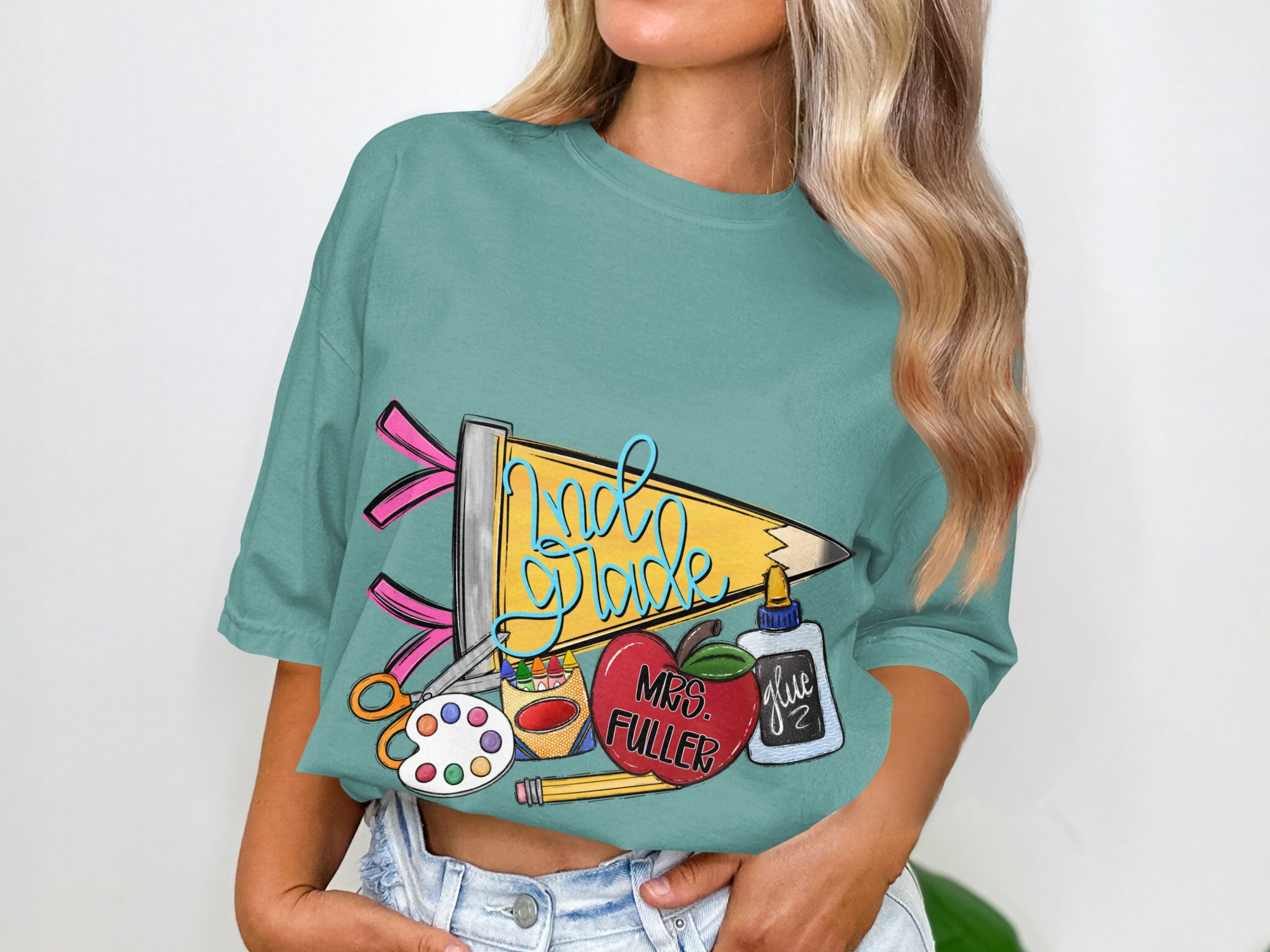 2nd Grade Teacher T-Shirt, Personalized Custom Name Educator Gift, Back to School Tee for Elementary Teachers, End of Year Appreciation - Image 3
