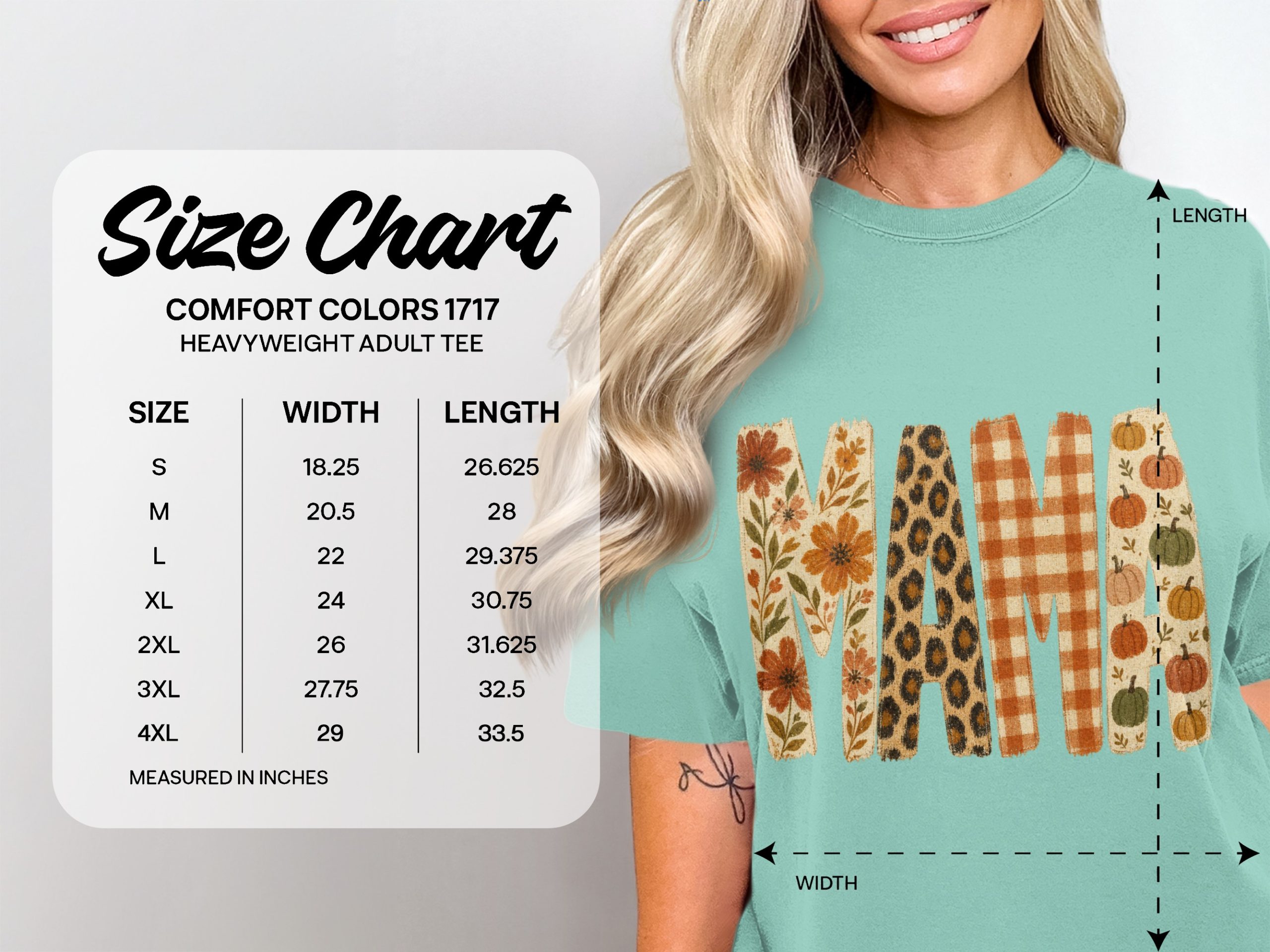 Comfort Colors ® Fall Mama T-Shirt | Autumn Leopard Pumpkin Plaid Floral Mom Life Tee | New Mama Gift Idea - Image 3