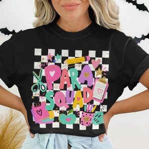 Para Squad T-Shirt, Colorful Paraprofessional Gift, Teacher Assistant Appreciation Tee for School Support Staff
