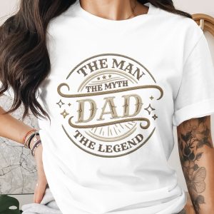 The Man The Myth The Legend Dad T-Shirt - Rustic Rope Graphic Tee for Best Dad Ever, Father's Day Gift