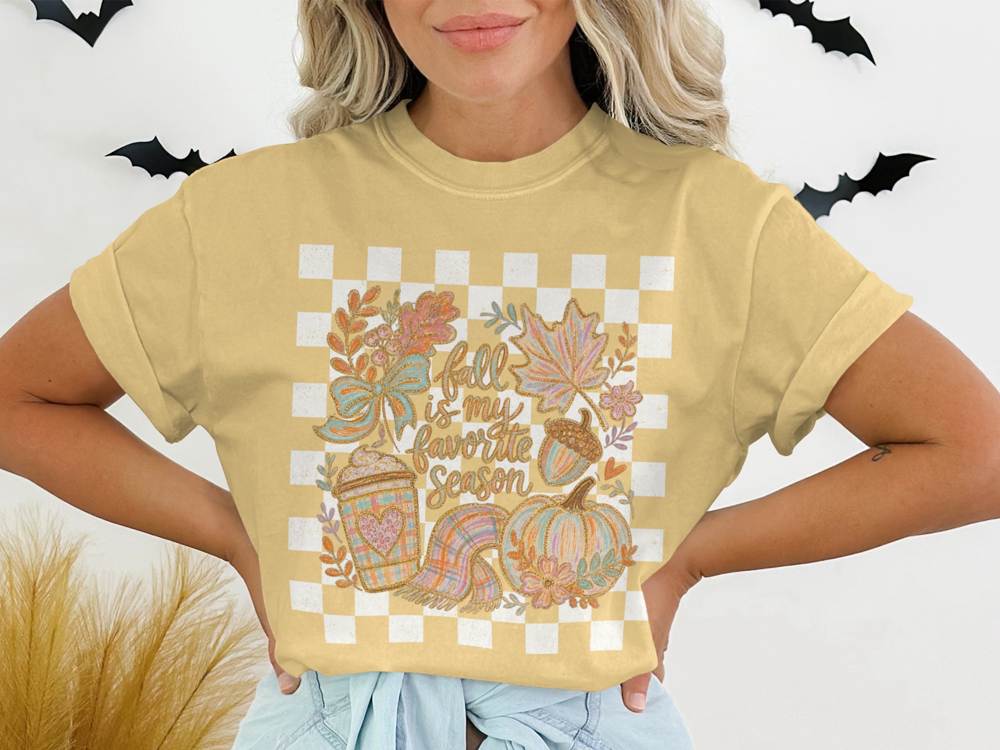 Fall is my Favorite Season T-Shirt, Cozy Autumn Vibes Tee with Pumpkin Spice Latte & Maple Leaves, Cute Fall Harvest Women's Shirt - Image 4