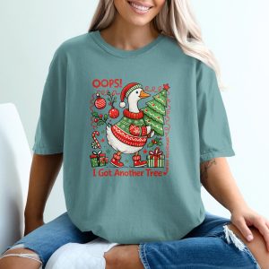 Funny Goose Christmas Shirt, Merry Goosemas T-Shirt, Oops I Got Another Tree Xmas Gift Top, Cute Animal Holiday Apparel, Festive Winter Tee