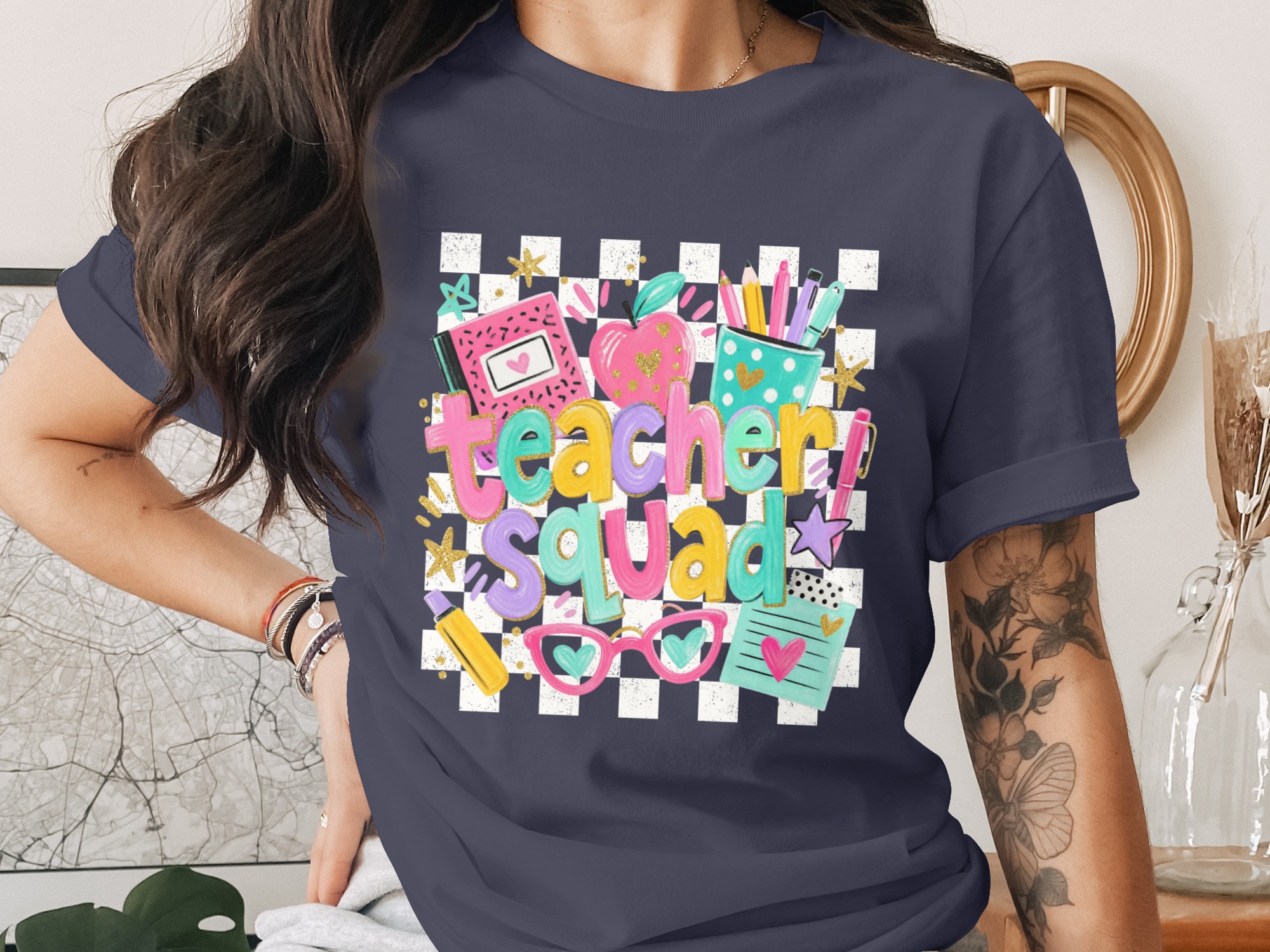 Teacher Squad T-Shirt, Cute Back to School Educator Appreciation Gift, Colorful School Staff Team Tee, Fun End of Year Present for Women - Image 10