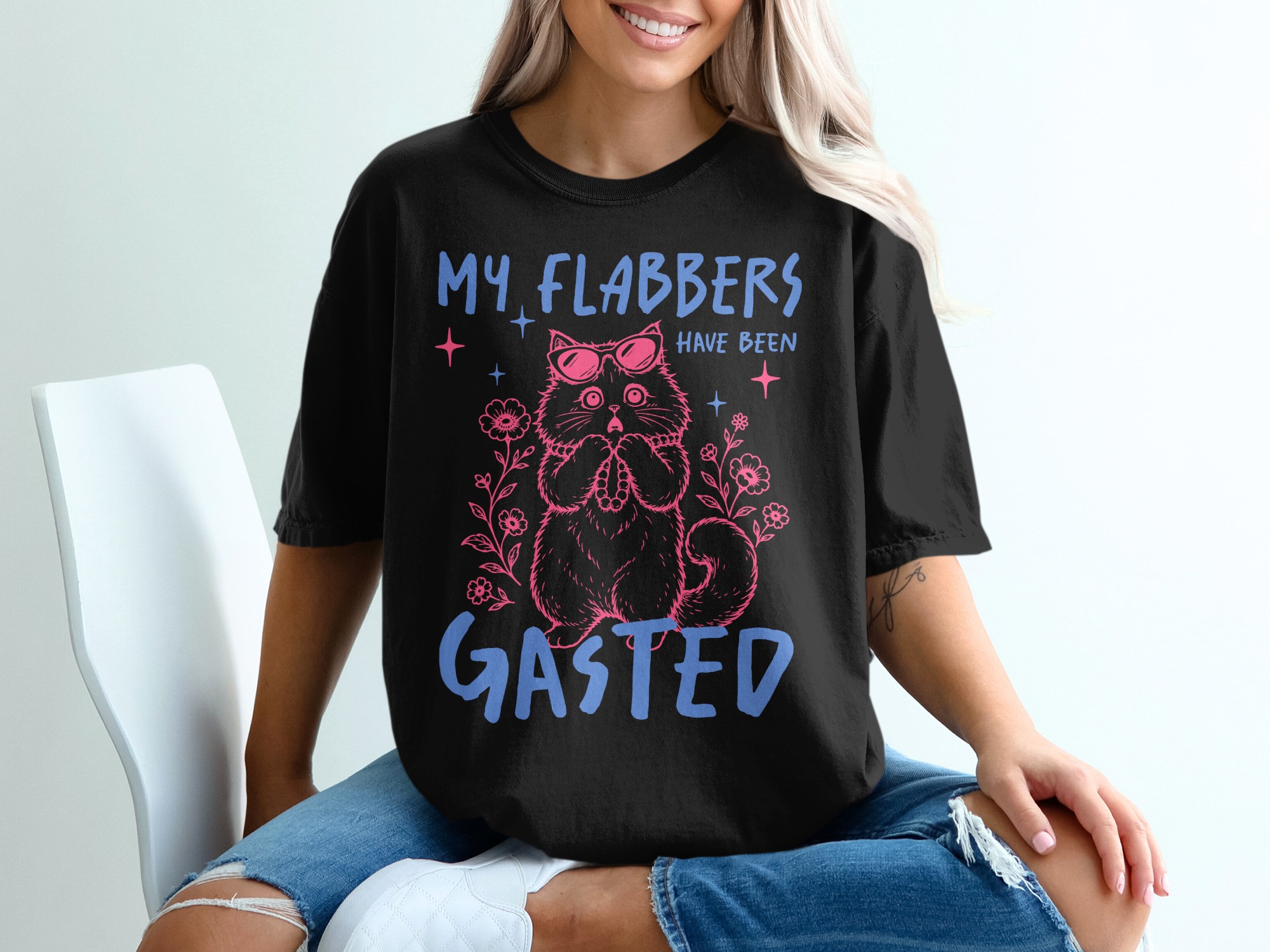 My Flabbers Have Been Gasted T-Shirt, Comfort Colors ® Cute Cat Lover Tee, Funny Coquette Aesthetic Shirt, Whimsical Pet Owner Gift - Image 2