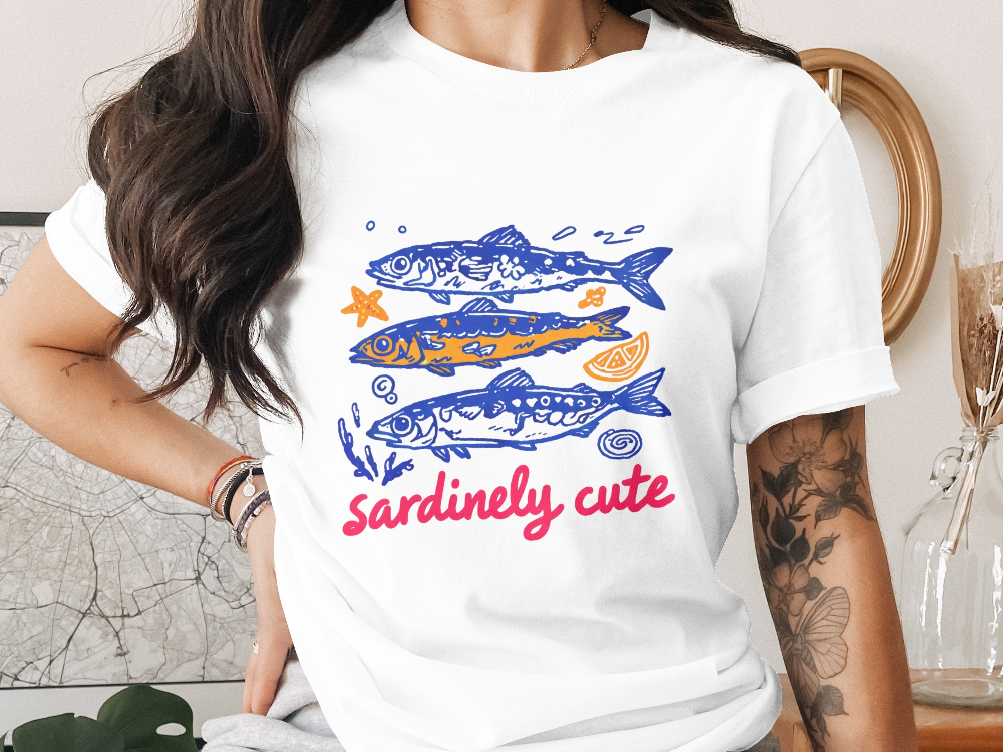 Sardinely Cute T-Shirt, Comfort Colors ® Sardine Lover Tee, Funny Fish Graphic Shirt, Ocean Lover Gift, Coastal Aesthetic Top