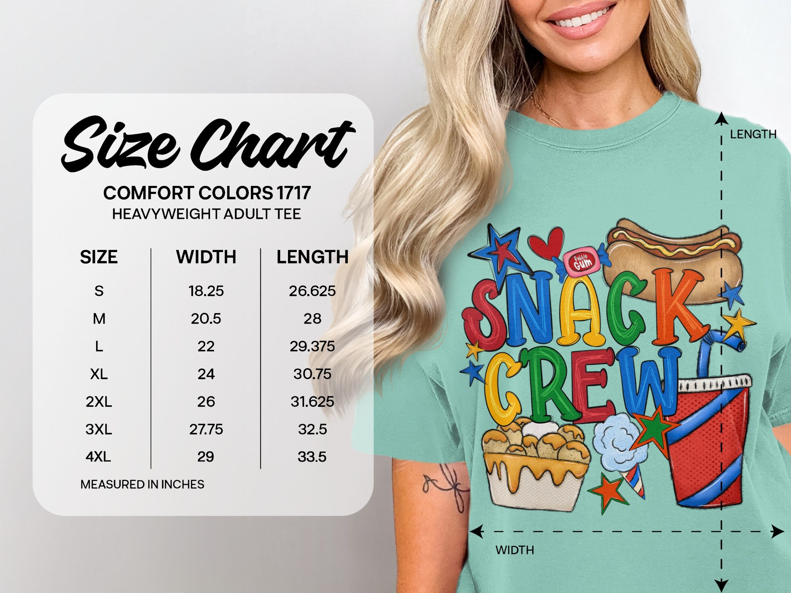 Snack Crew T-Shirt | Fun Foodie Graphic Tee | Retro Carnival Fair Food Lover Gift | Vibrant Summer Comfort Top - Image 4