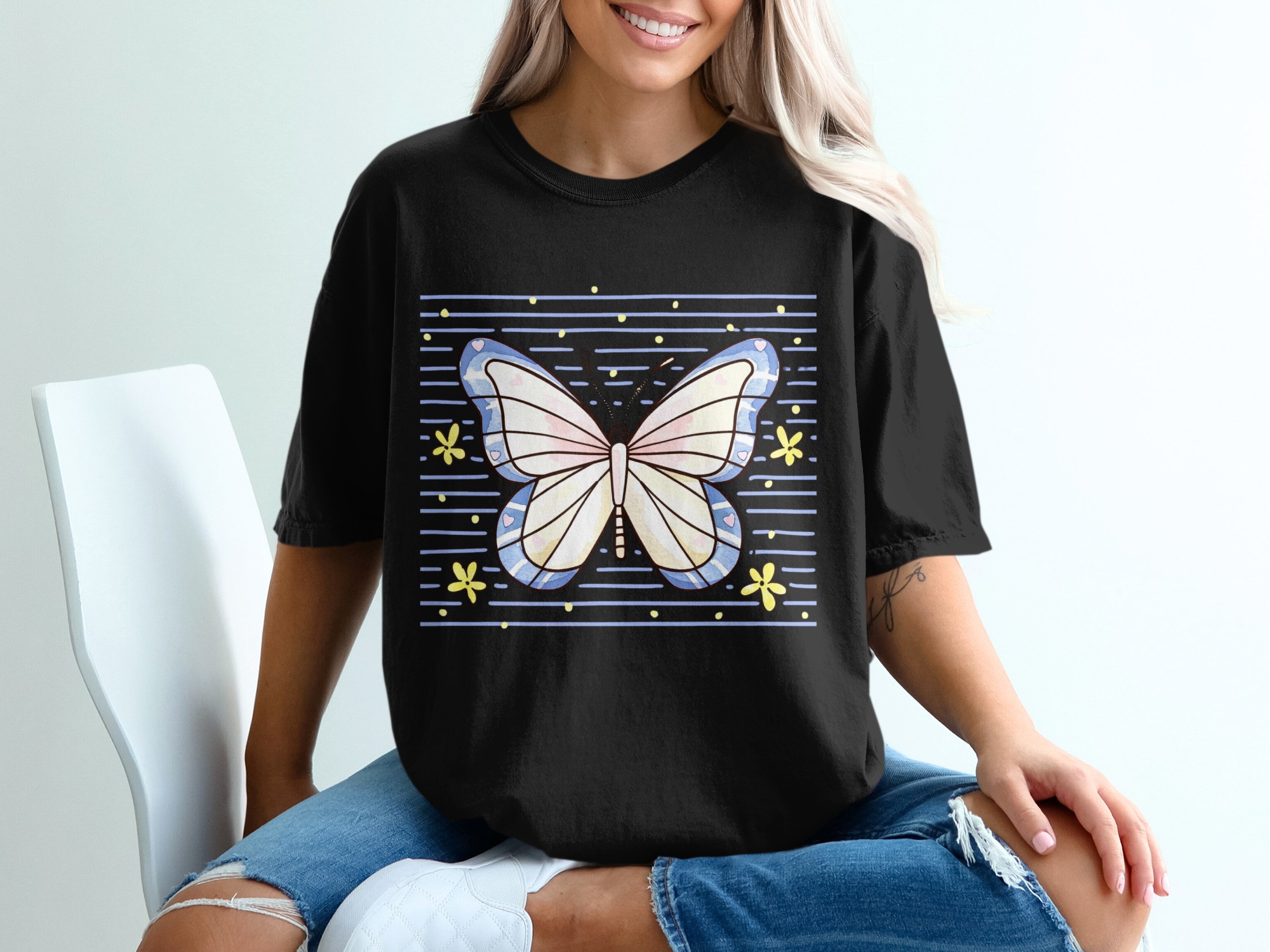 Aesthetic Butterfly T-Shirt, Comfort Colors ®, Fairycore Indie Tee, Soft Grunge Cute Butterfly Shirt, Whimsical Nature Lover Gift - Image 2