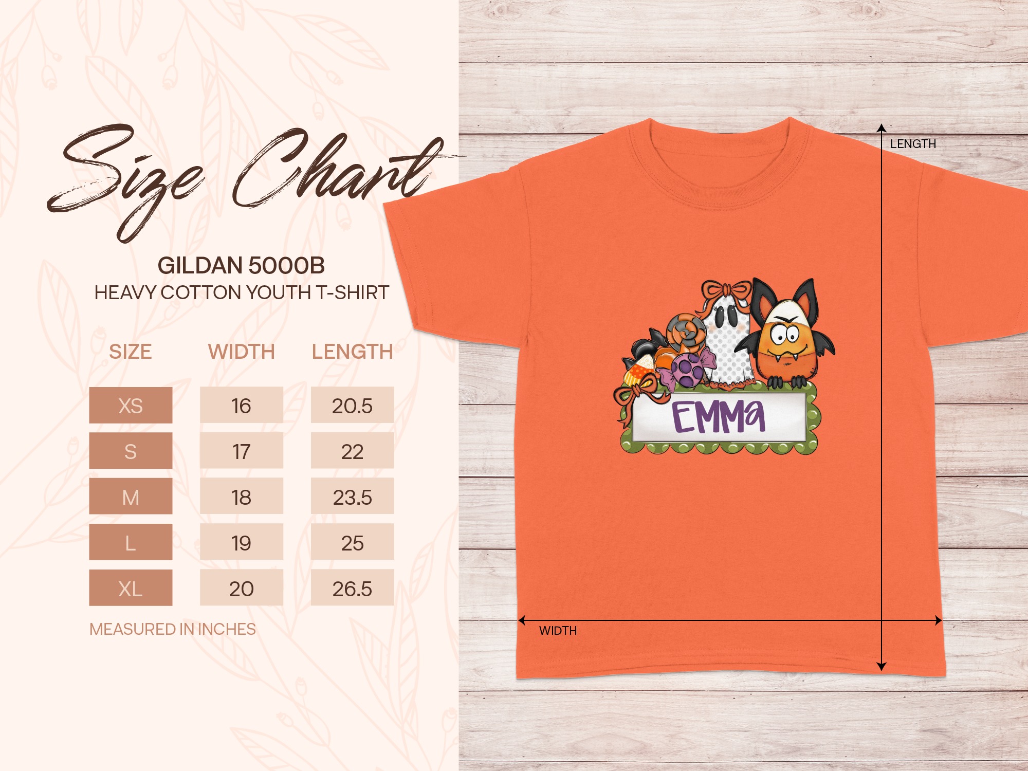 Personalized Halloween T-Shirt, Cute Spooky Ghost & Candy Corn Bat Fall Kids Name Shirt, Custom Trick or Treat Birthday Gift Idea - Image 4