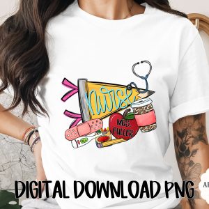 Nurse & Teacher Appreciation T-Shirt | Stethoscope, Apple, Coffee & Bandage Tee | Thoughtful RN Gift & Educator Shirt
