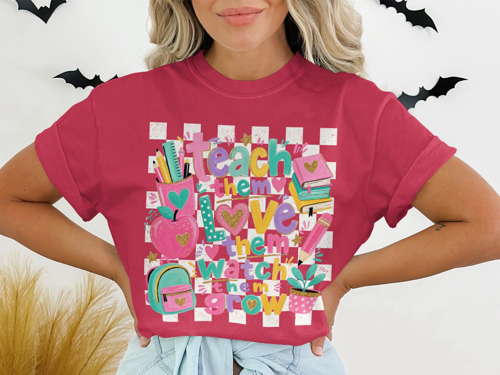 Teacher Appreciation Gift T-Shirt, 'Teach Them Love Them Watch Them Grow' Educator Shirt, End of Year Teacher Tee - Image 11