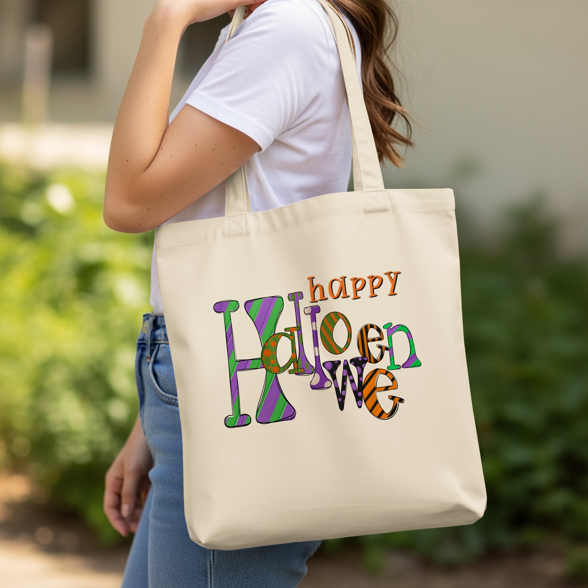 Happy Halloween Tote Bag, Spooky Season Gift, Trick or Treat Canvas Bag, Fall Aesthetic Witchy Tote, October Fun - Image 11
