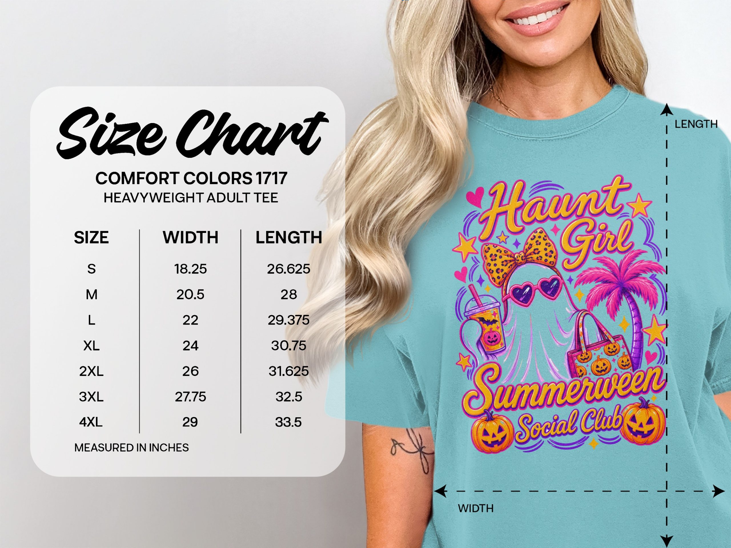 Haunt Girl Summerween Social Club T-Shirt, Spooky Summer Vibes Tee, Aesthetic Pastel Goth Ghost Shirt, Trendy Kawaii Top - Image 4