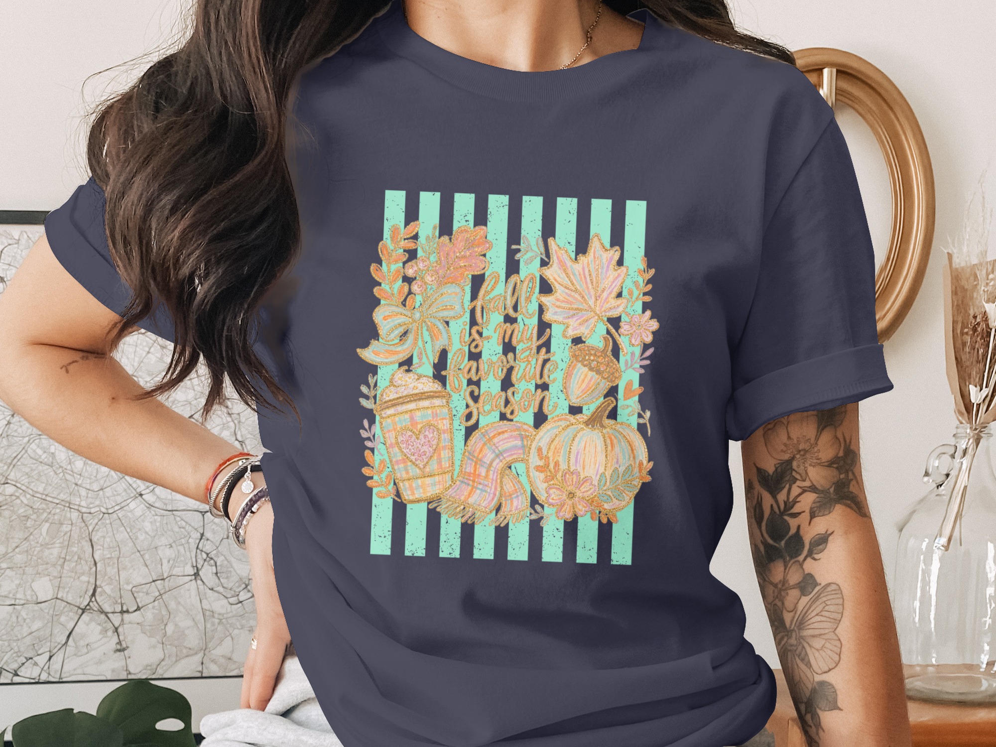 Fall Favorite Season T-Shirt, Cozy Sweater Weather Tee, Autumn Vibes Shirt, Pumpkin Spice Lover Gift, Cute Fall Graphic Top - Image 3