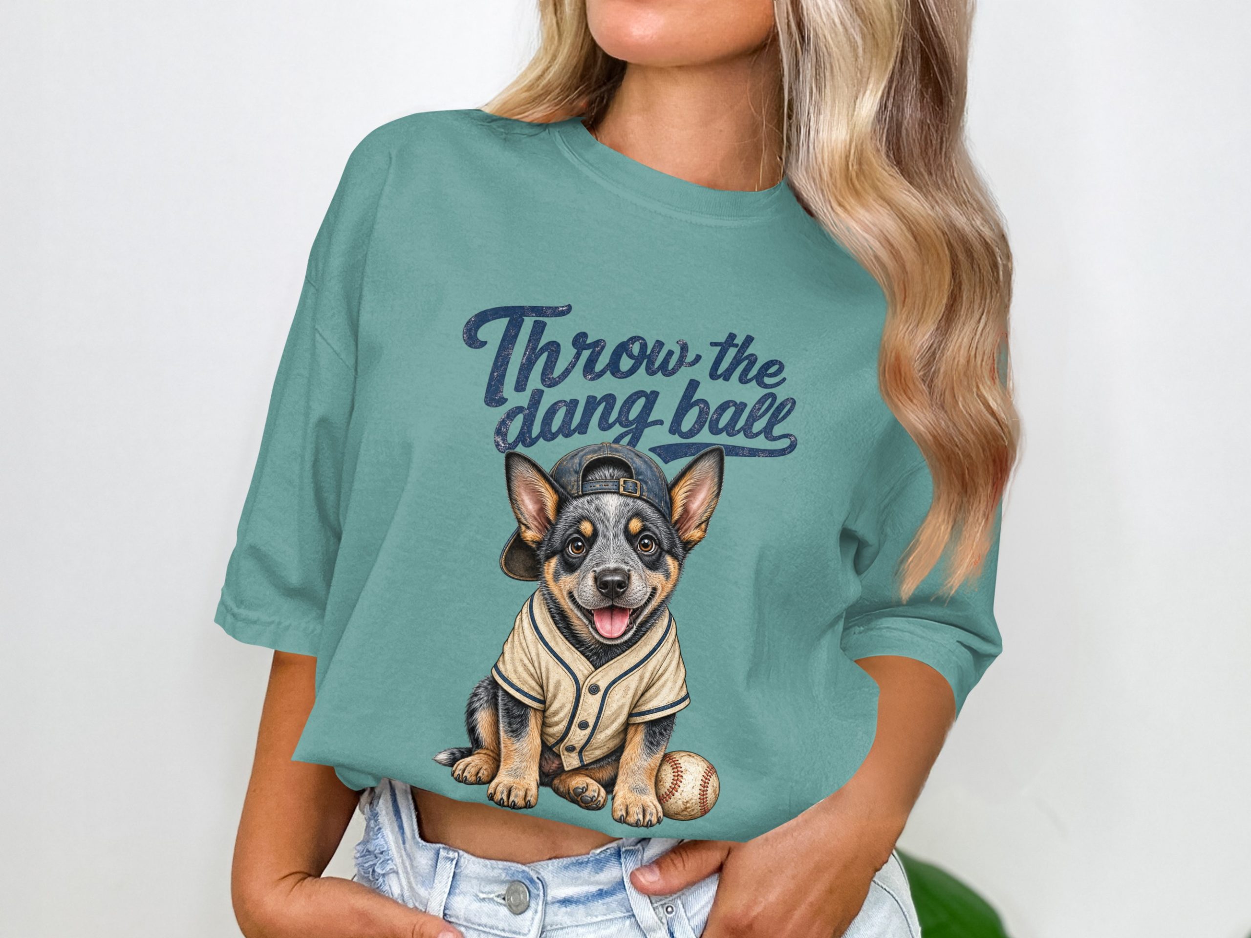 Throw the Dang Ball T-Shirt, Cute Puppy Dog Baseball Tee, Funny Pet Lover Shirt, Graphic Dog Mom Gift Top - Image 5
