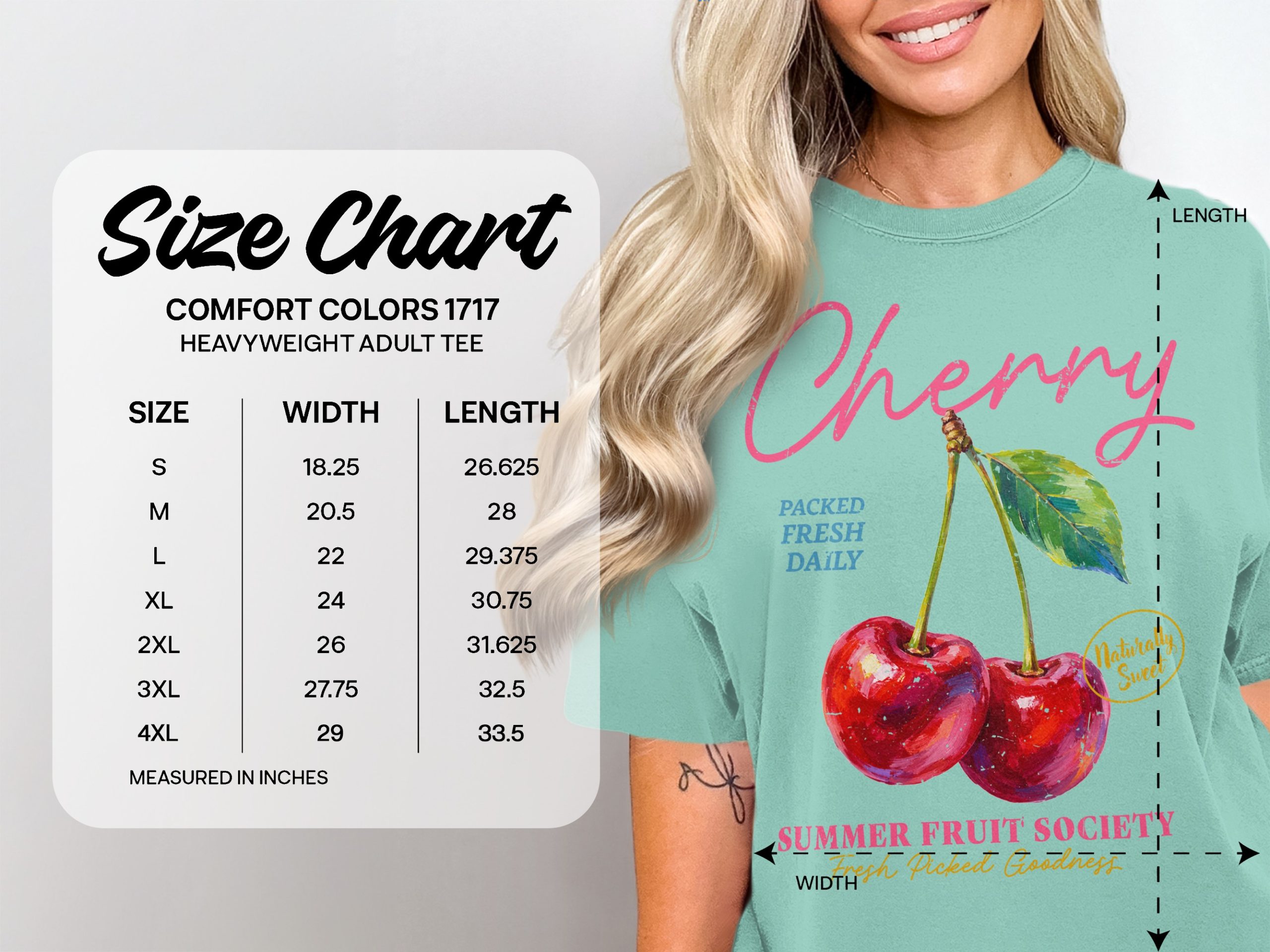 Cherry Summer Fruit Society T-Shirt, Packed Fresh Daily Tee, Naturally Sweet Aesthetic Top, Fresh Picked Goodness Shirt - Image 3