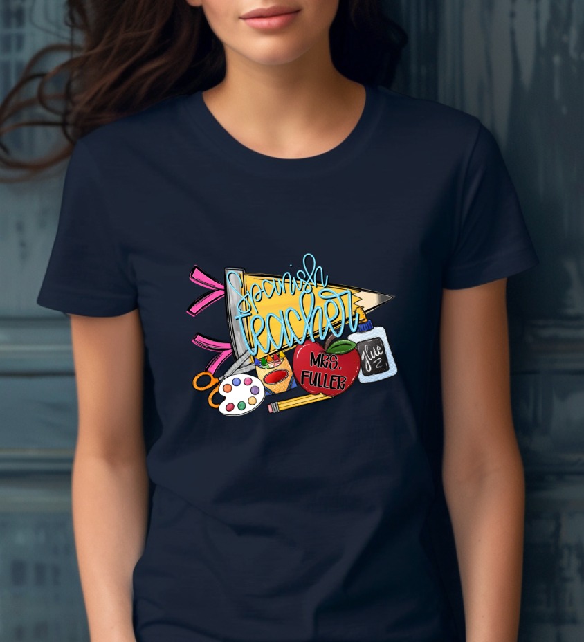 Personalized Spanish Teacher Shirt, Custom Mrs. Fuller Tee, End of Year Teacher Appreciation Gift T-Shirt - Image 5