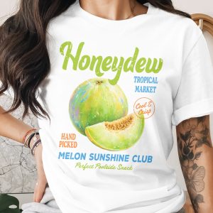 Honeydew Melon T-Shirt | Vintage Tropical Market Fruit Graphic Tee | Cool Crisp Fresh Produce Summer Apparel
