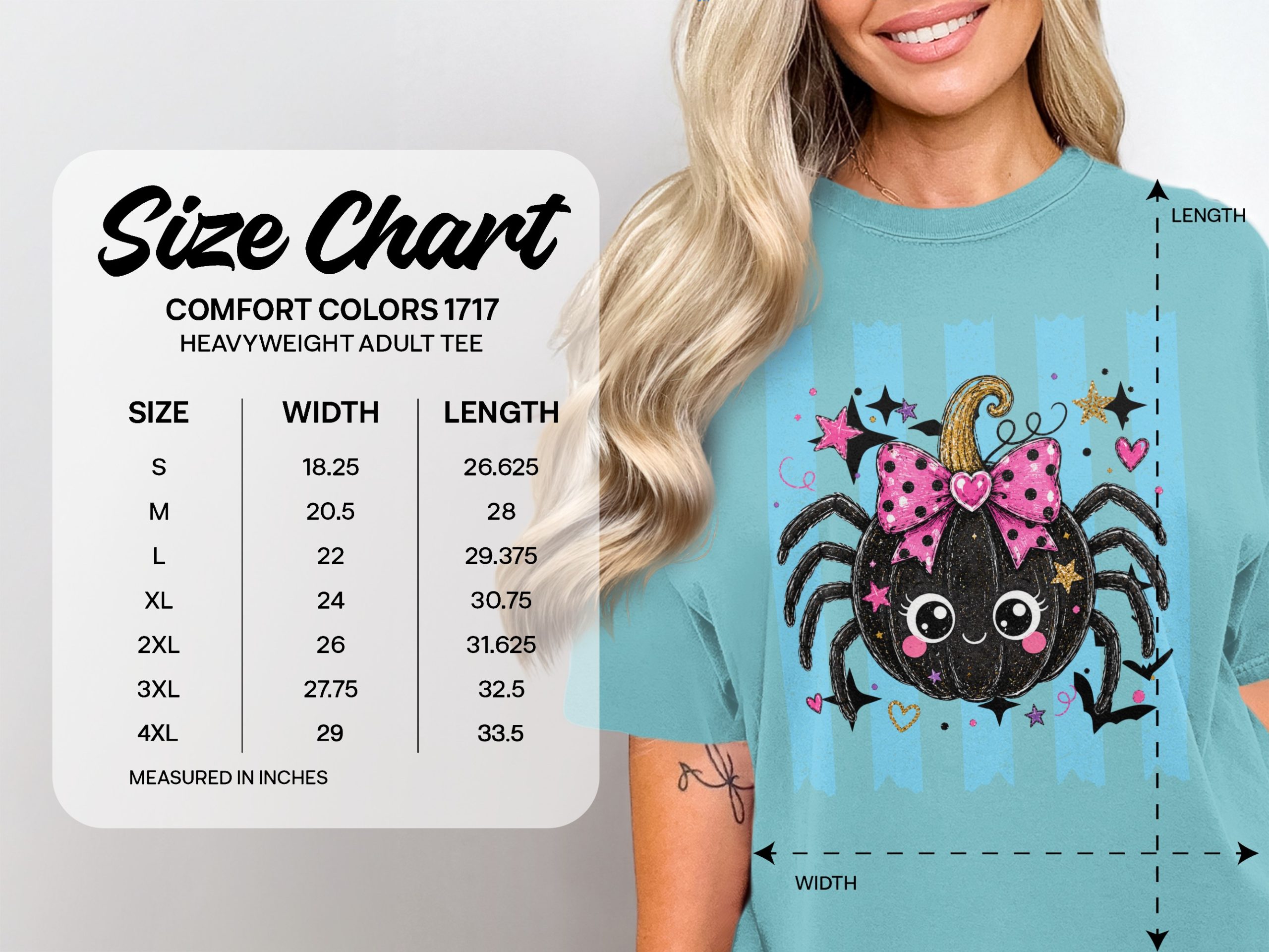 Cute Spooky Spider Pumpkin T-Shirt for Halloween Lover, Adorable Fall Autumn Tee Shirt with Faux Gold Glitter - Image 11