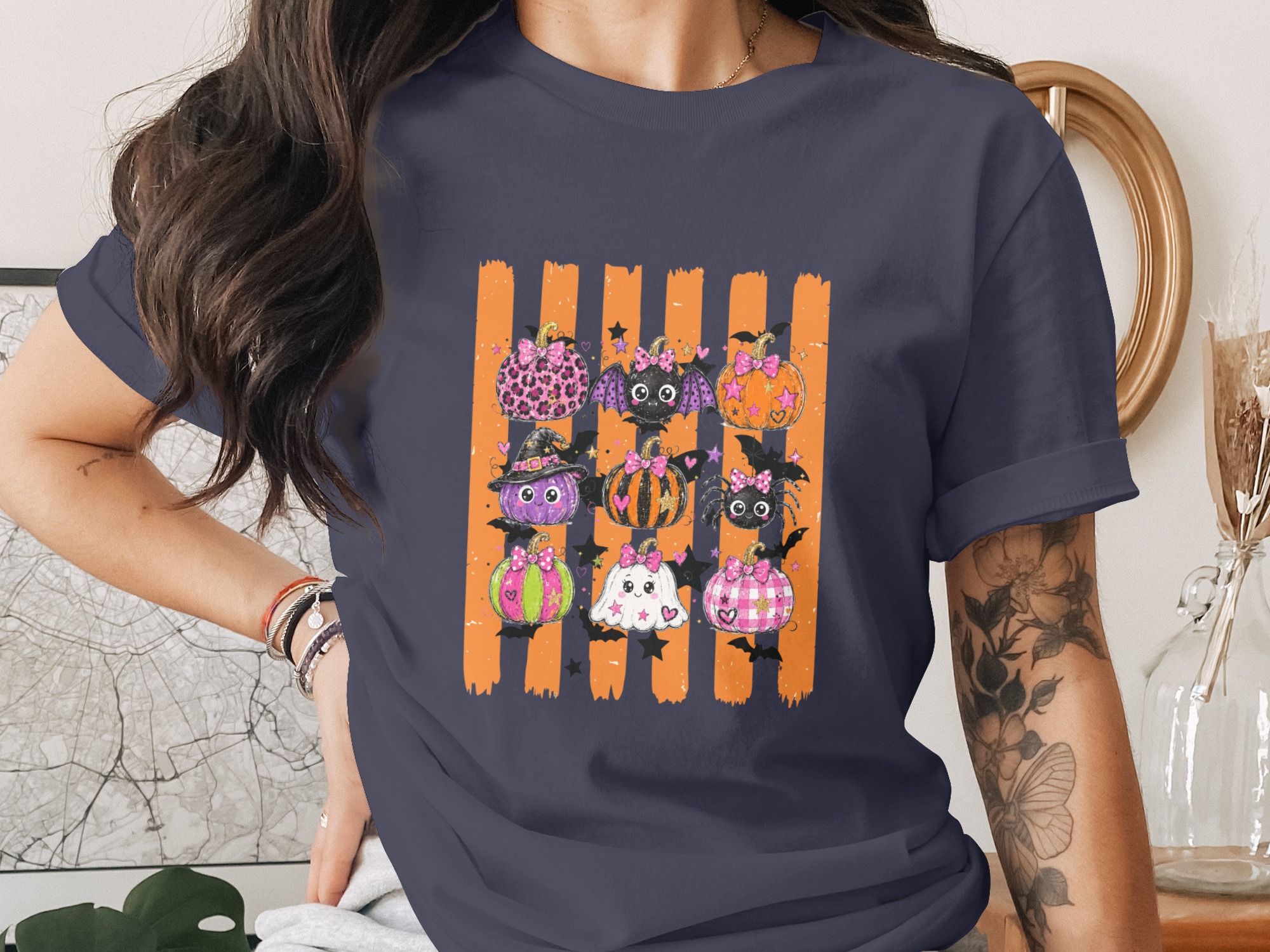 Cute Halloween Pumpkin Shirt, Spooky Season Graphic Tee for Women, Adorable Fall Pumpkin Patch Tee, Witchy Vibes Top - Image 12
