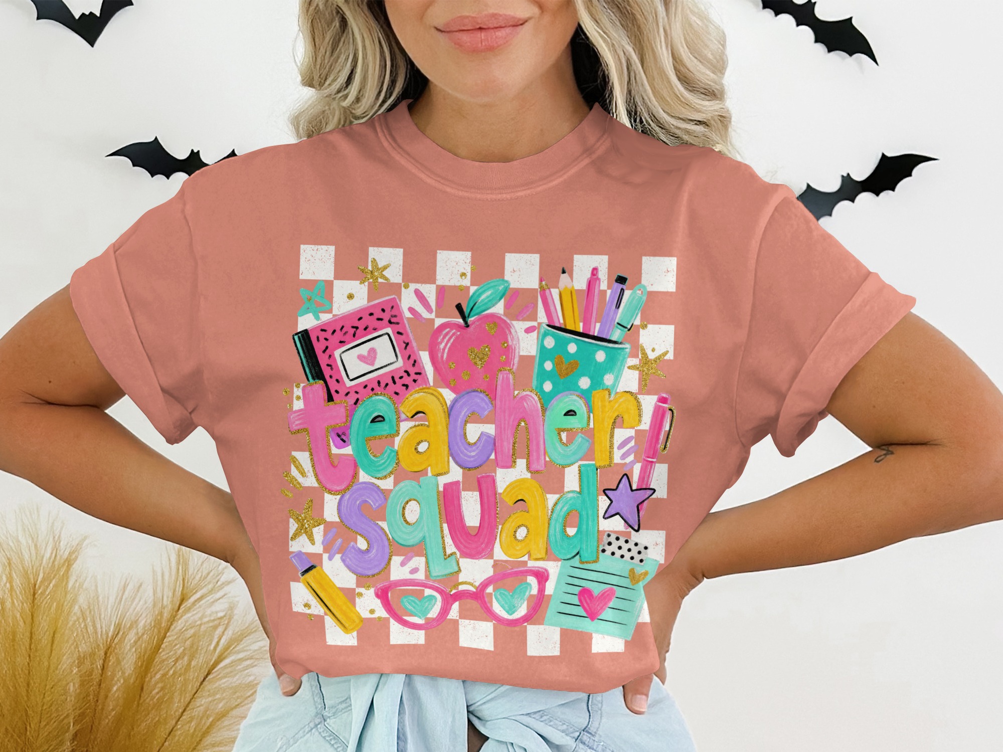 Teacher Squad T-Shirt, Cute Back to School Educator Appreciation Gift, Colorful School Staff Team Tee, Fun End of Year Present for Women - Image 2