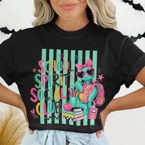 School Spirit Social Club Cute Turtle T-Shirt, Back To School Teacher Life Shirt, Whimsical Student Educator Gift Tee