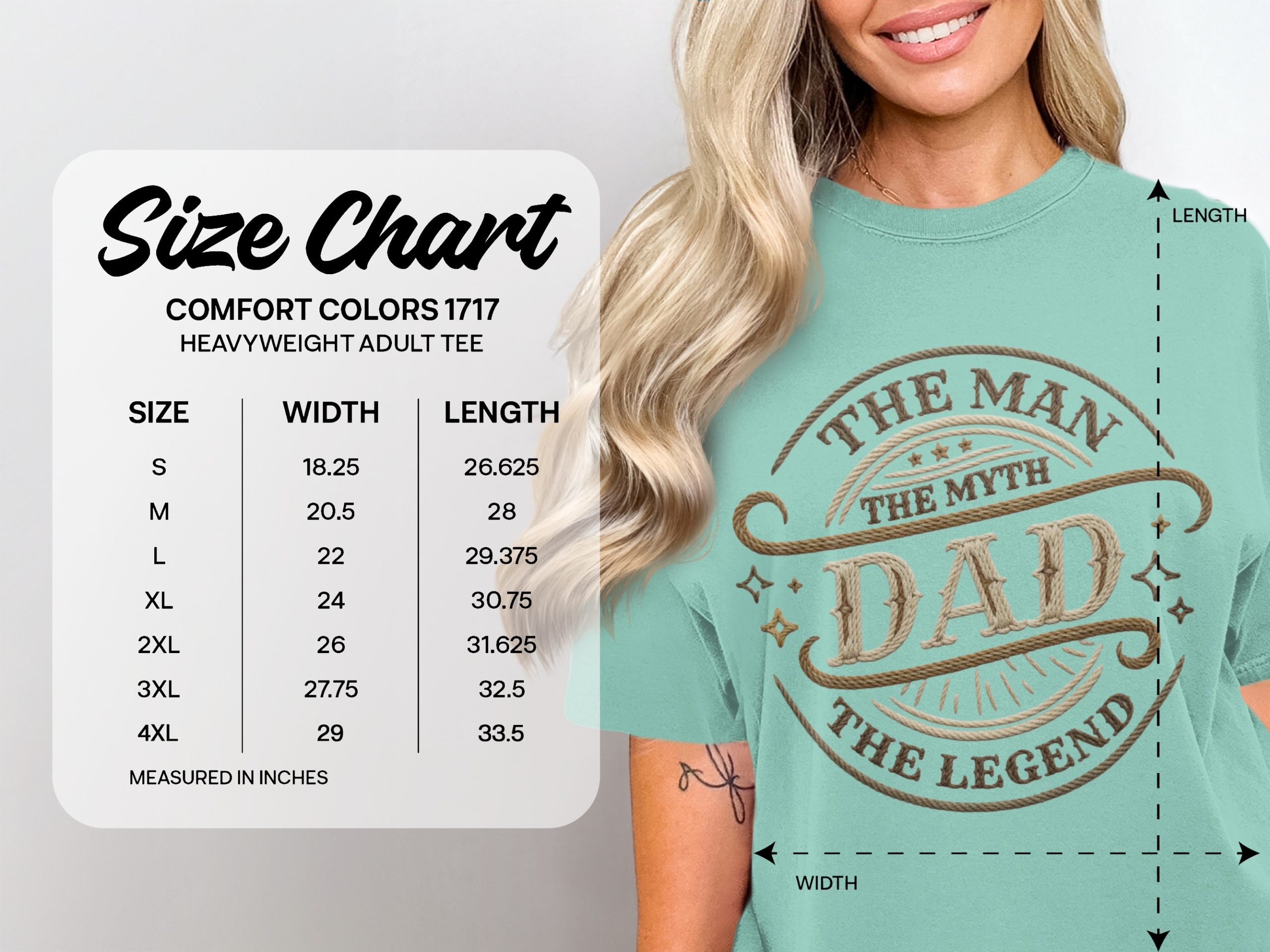 The Man The Myth The Legend Dad T-Shirt - Rustic Rope Graphic Tee for Best Dad Ever, Father's Day Gift - Image 3