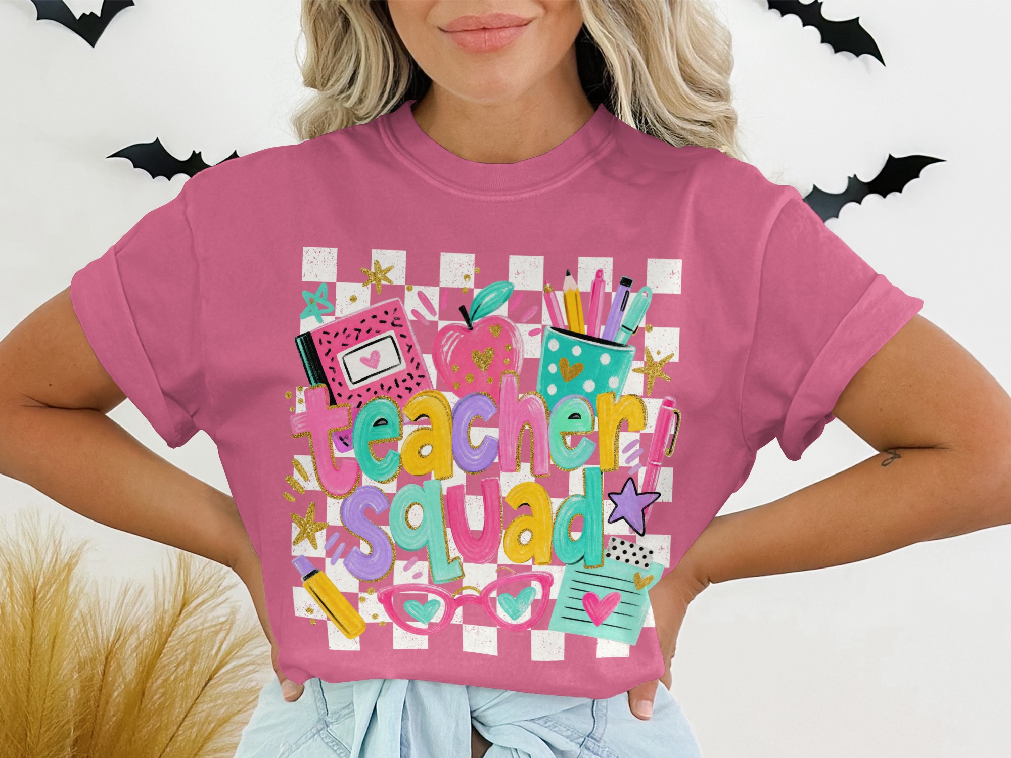 Teacher Squad T-Shirt, Cute Back to School Educator Appreciation Gift, Colorful School Staff Team Tee, Fun End of Year Present for Women - Image 12