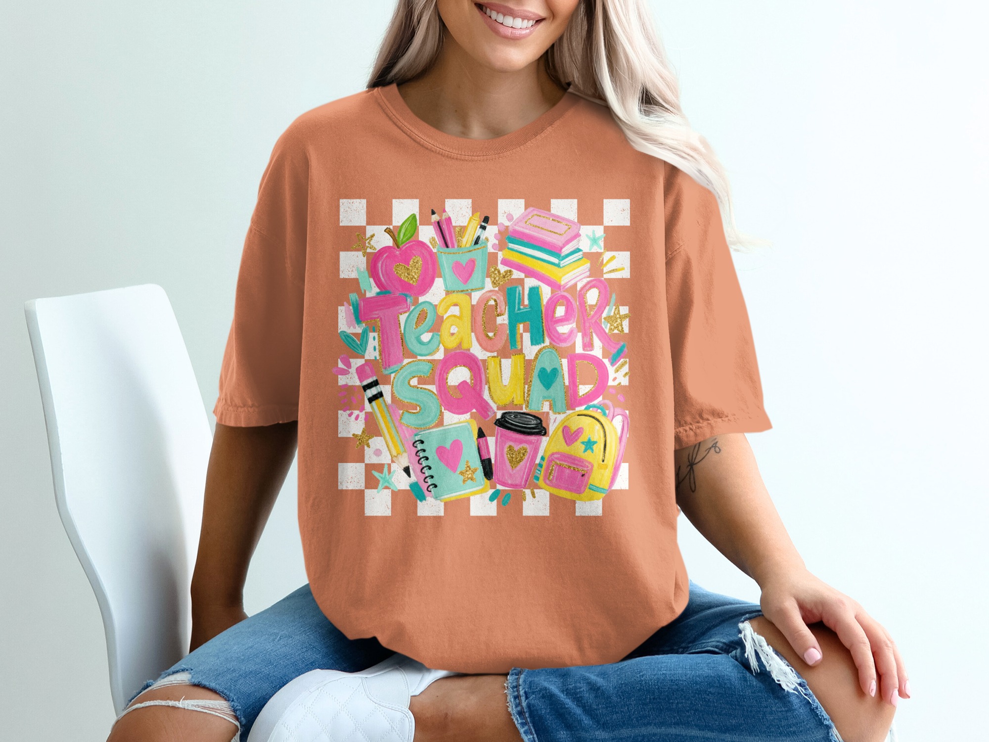 Teacher Squad Shirt, Groovy Back to School T-Shirt, Educator Appreciation Gift for Women, Cute Team Teacher Life Tee - Image 3