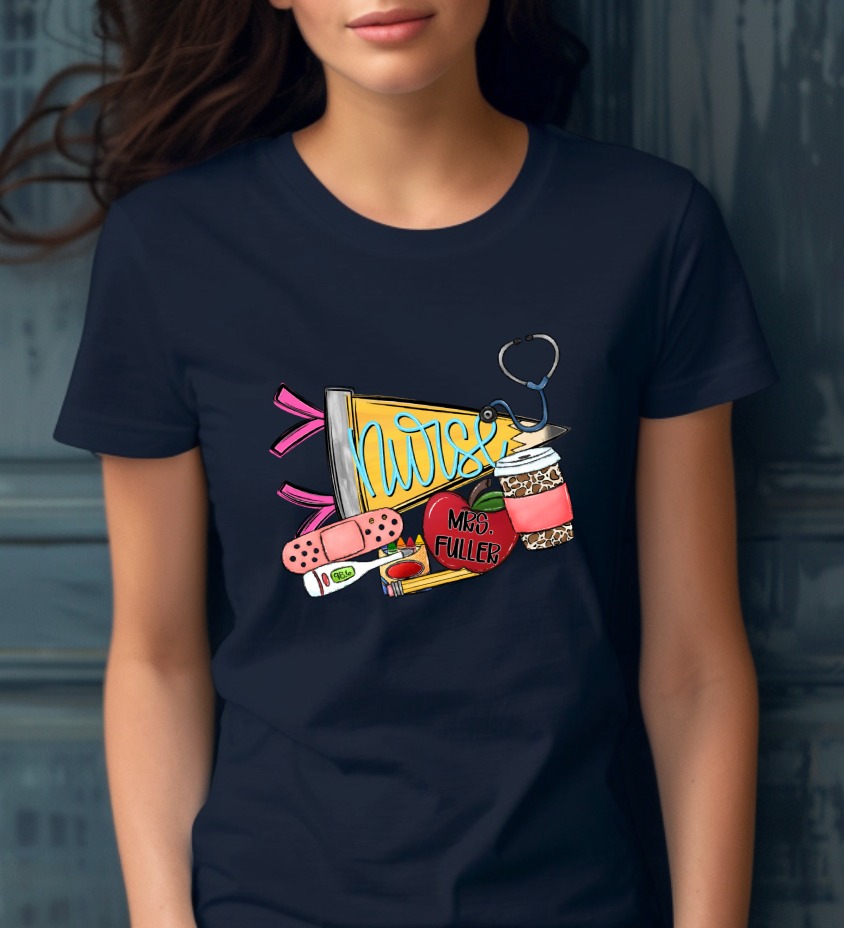 Nurse & Teacher Appreciation T-Shirt | Stethoscope, Apple, Coffee & Bandage Tee | Thoughtful RN Gift & Educator Shirt - Image 5