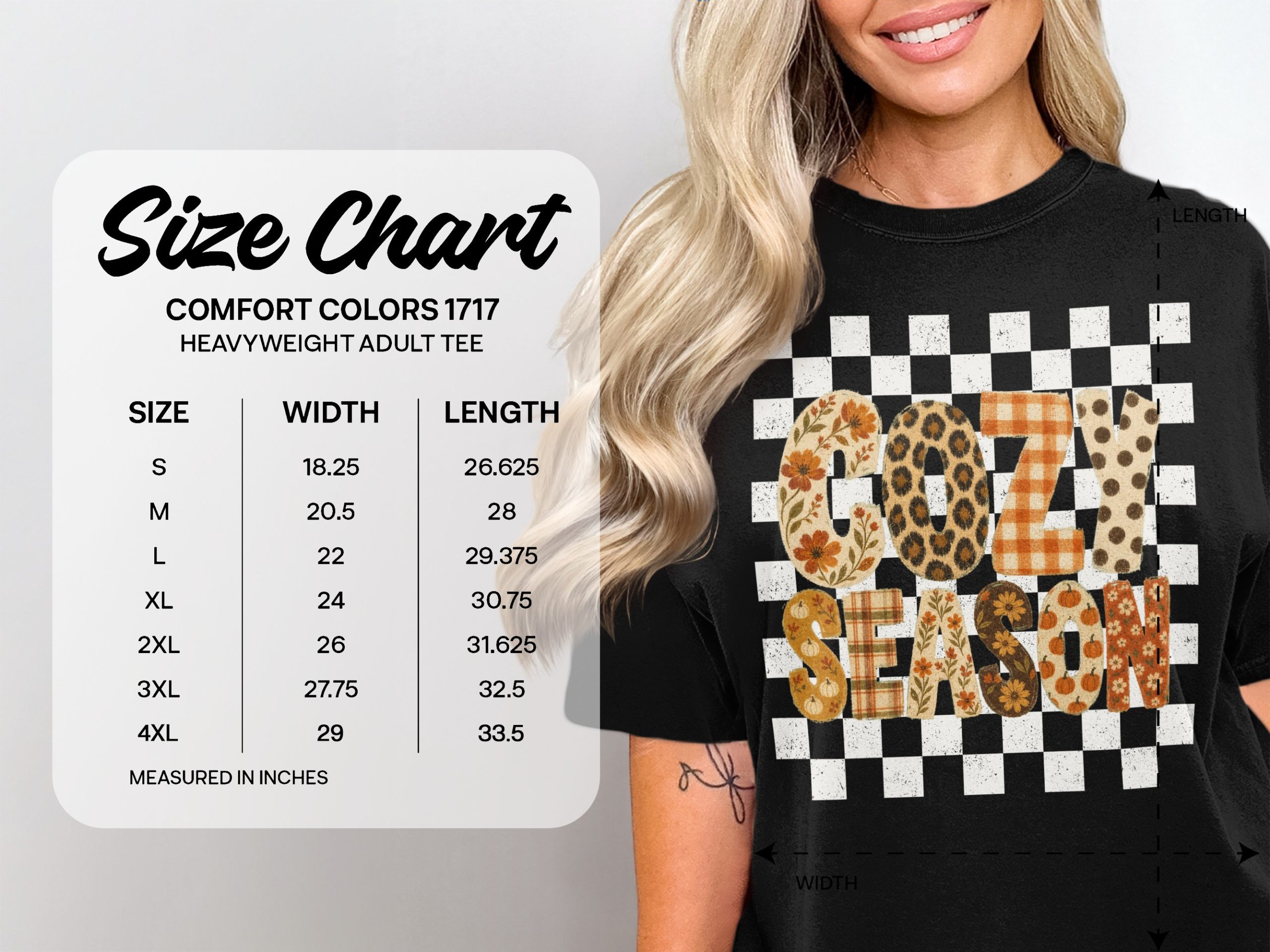 Cozy Season T Shirt | Fall Vibes Autumn Leopard Print Buffalo Plaid Floral Pumpkin Spice Tee | Trendy Seasonal Apparel Gift for Her - Image 6