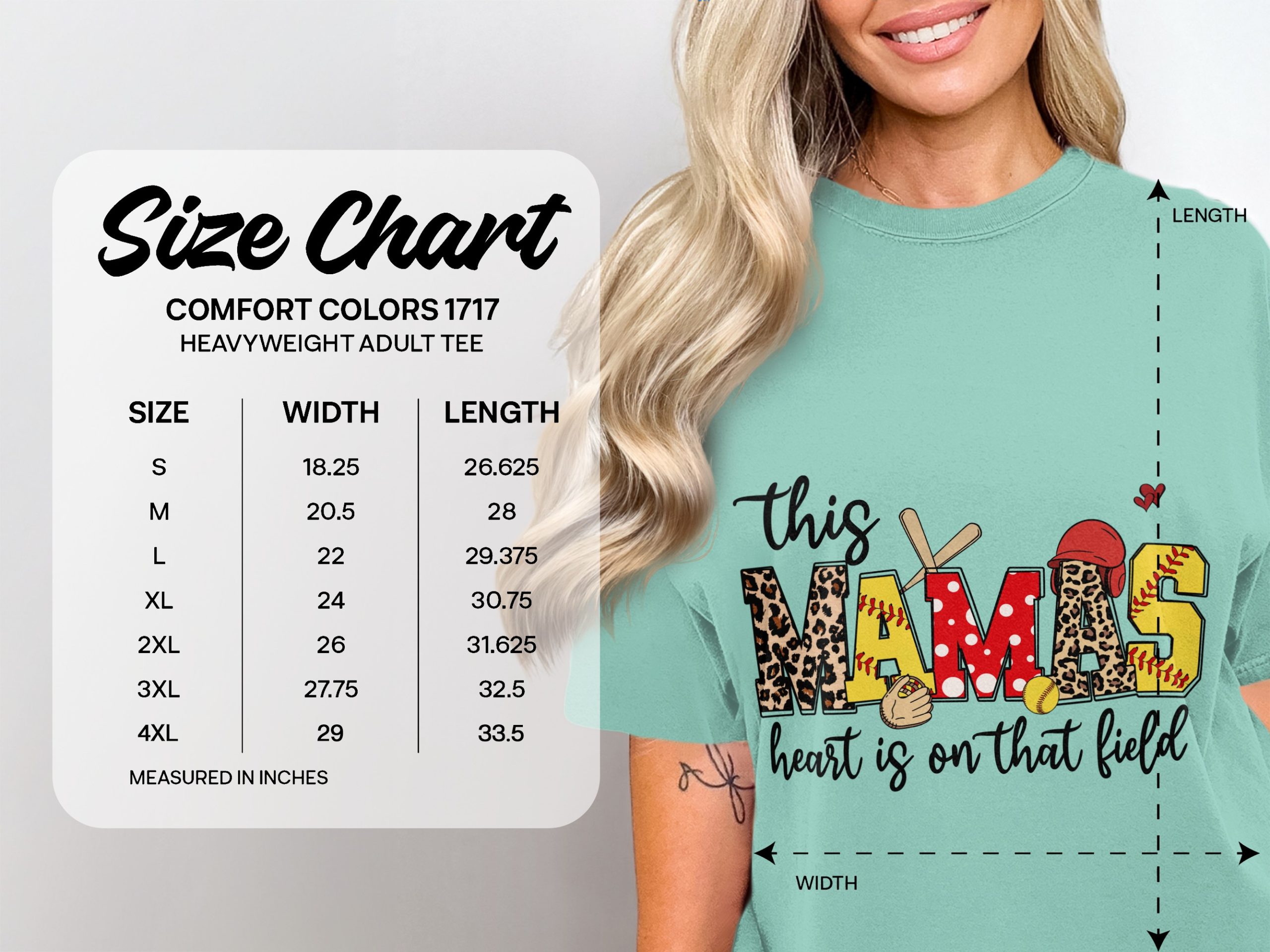 Baseball Mom Shirt, Comfort Colors ®, Softball Mama T-Shirt, Game Day Leopard Print, Polka Dot Mom Gift - Image 4