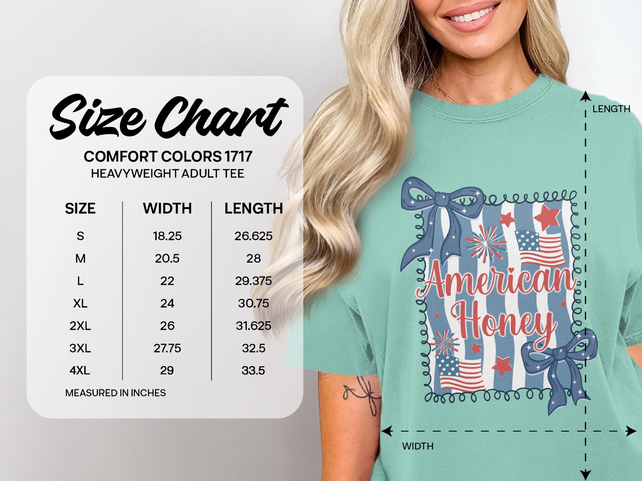 American Honey Patriotic T-Shirt, 4th of July Independence Day Tee, Red White Blue Stars & Stripes Summer Celebration Top - Image 4