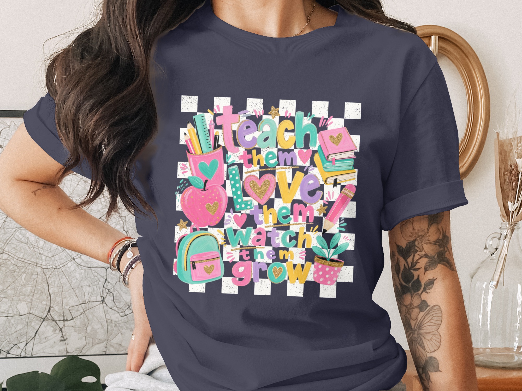 Teacher Appreciation Gift T-Shirt, 'Teach Them Love Them Watch Them Grow' Educator Shirt, End of Year Teacher Tee - Image 10