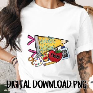 Personalized Kindergarten Teacher Gift T-Shirt | Custom School Supplies Back To School Kids Shirt | First Day Of Kinder Apparel