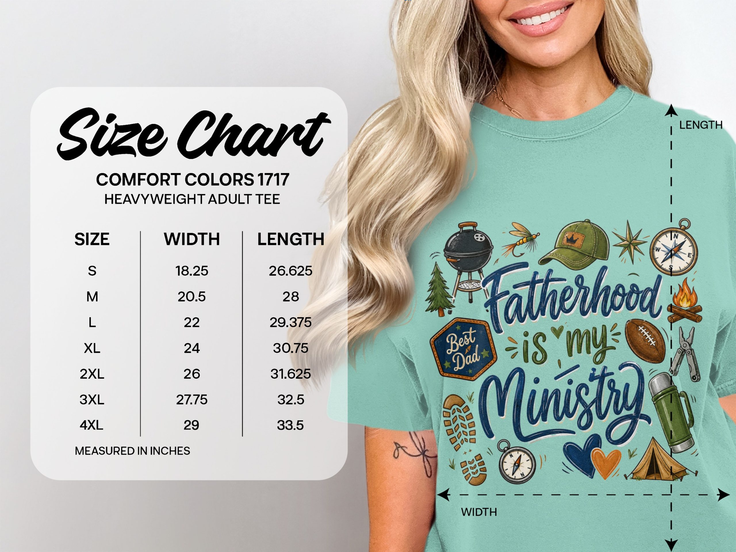 Fatherhood Is My Ministry T-Shirt, Comfort Colors ® Christian Dad Tee, Best Dad Gift, Funny Father's Day Shirt, Outdoor Dad, Camping, BBQ - Image 4