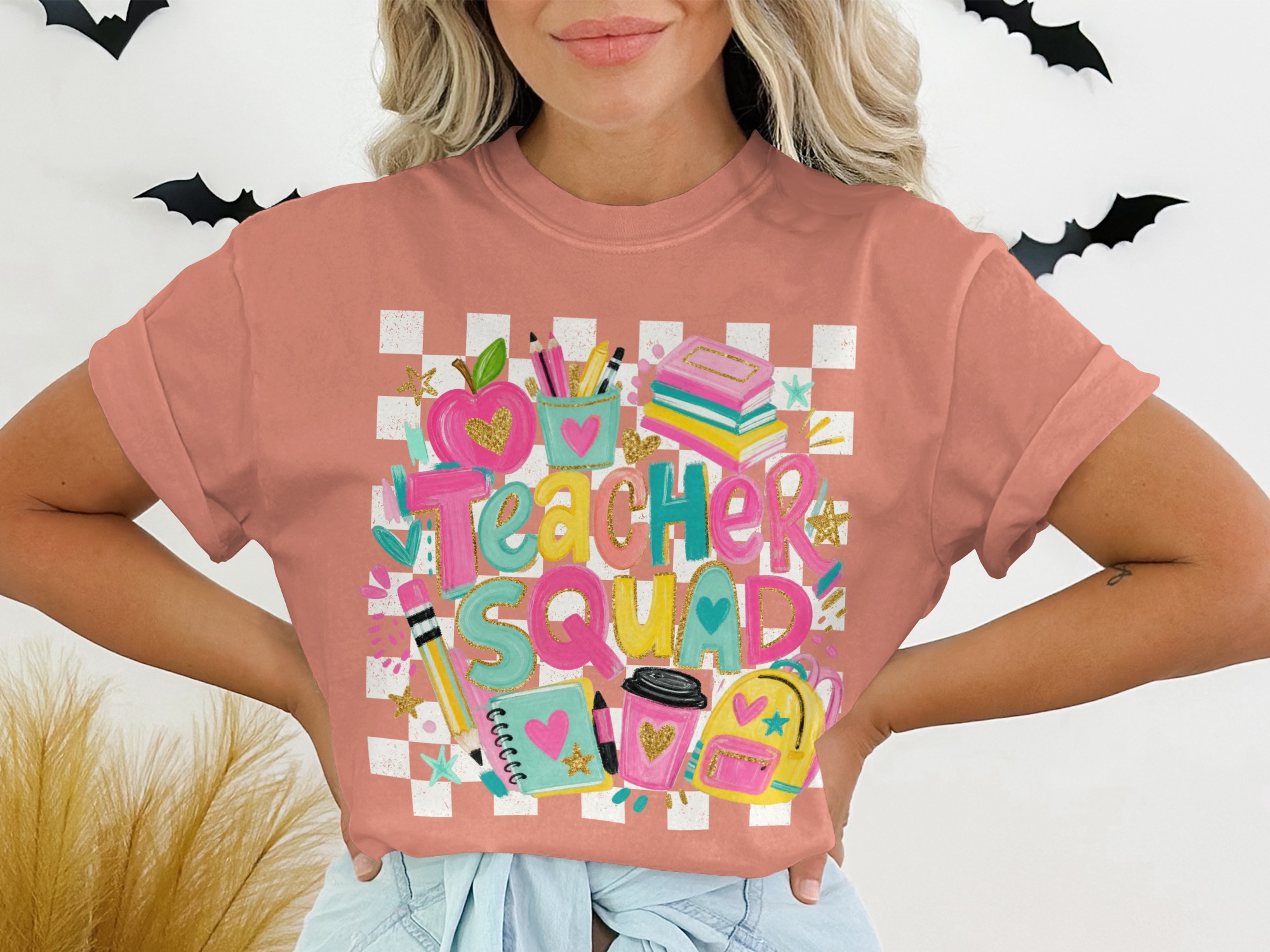 Teacher Squad Shirt, Groovy Back to School T-Shirt, Educator Appreciation Gift for Women, Cute Team Teacher Life Tee - Image 2