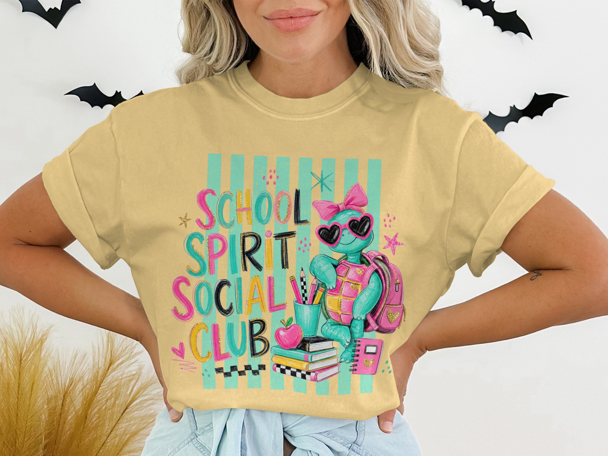School Spirit Social Club Cute Turtle T-Shirt, Back To School Teacher Life Shirt, Whimsical Student Educator Gift Tee - Image 7