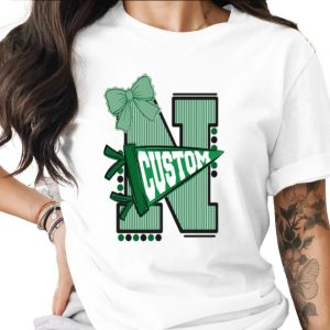 Custom Initial Varsity Letter T-Shirt, Personalized School Spirit Tee, College Game Day Outfit, Custom Mascot Name, Graduation Gift