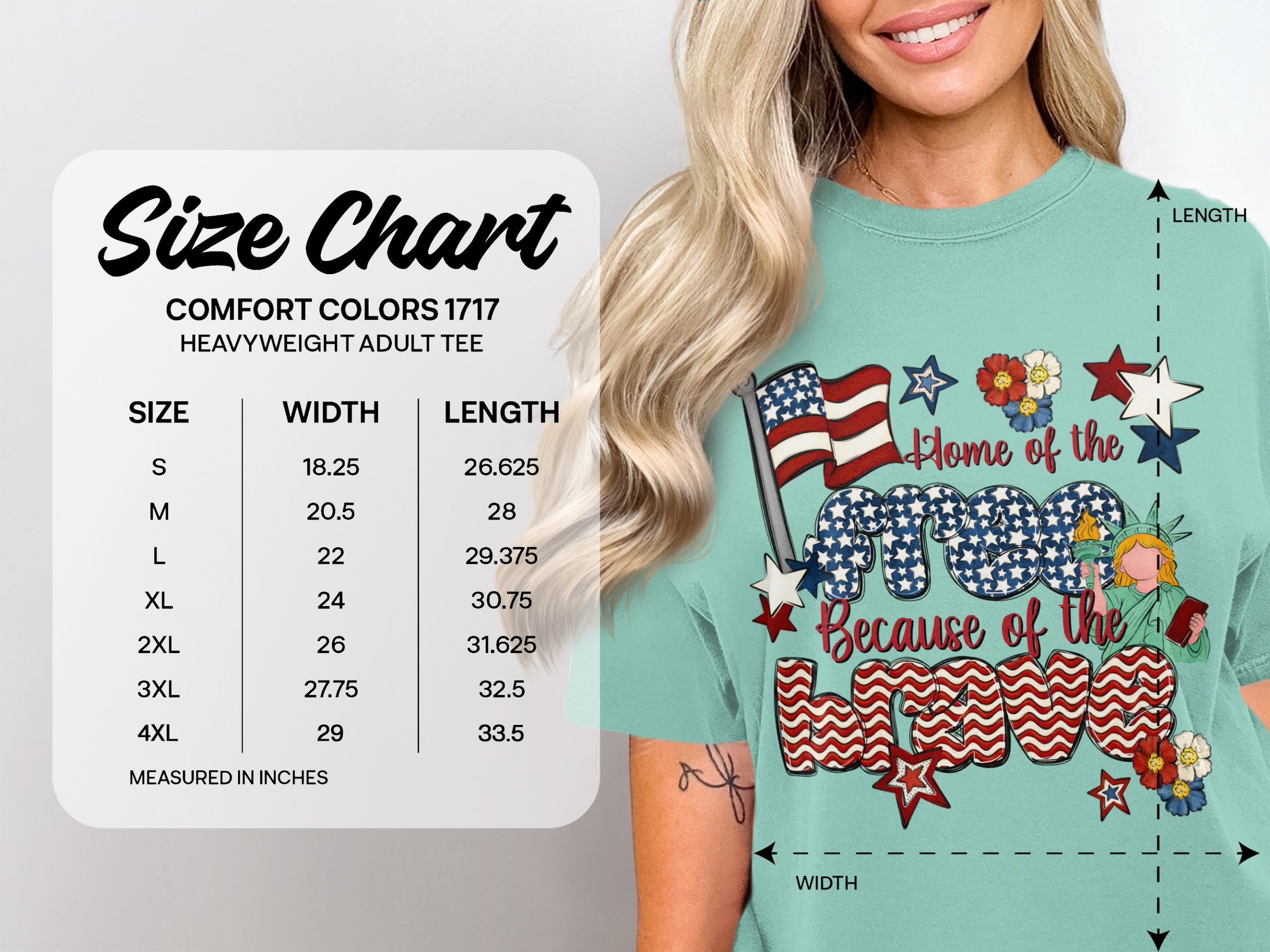 Patriotic T-Shirt for 4th of July, Home of the Free Because of the Brave Tee, American Flag Gift for Her, Memorial Day Apparel - Image 4